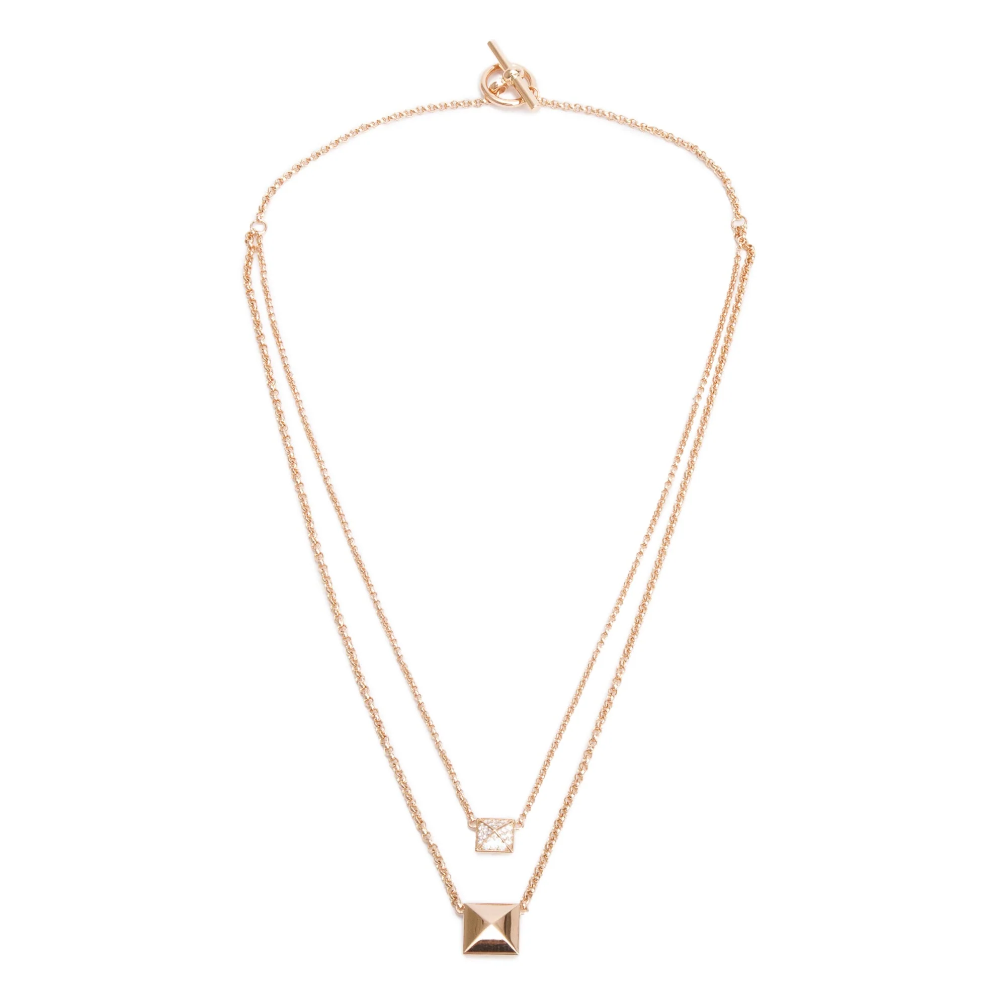 Hermes 2024 18k Rose Gold Diamond Clou D'H Pendant Necklace w/ Box & Receipt