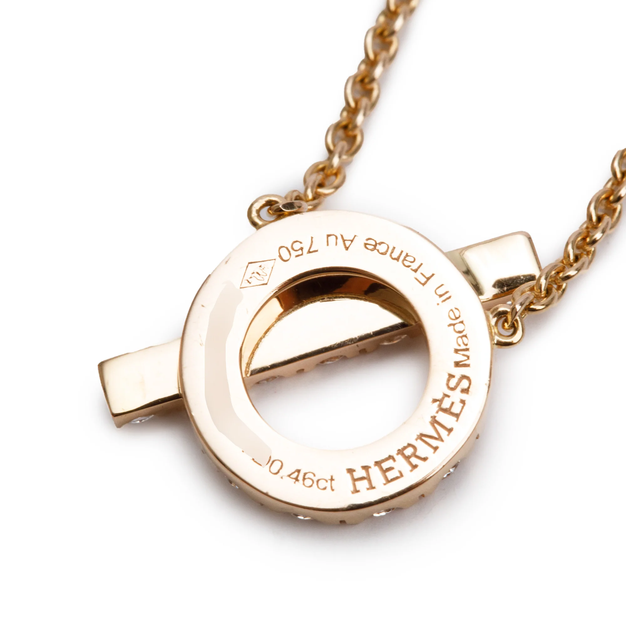 Hermes 2024 18k Rose Gold Diamond Finesse Pendant Necklace w/ Box & Receipt - Image 5
