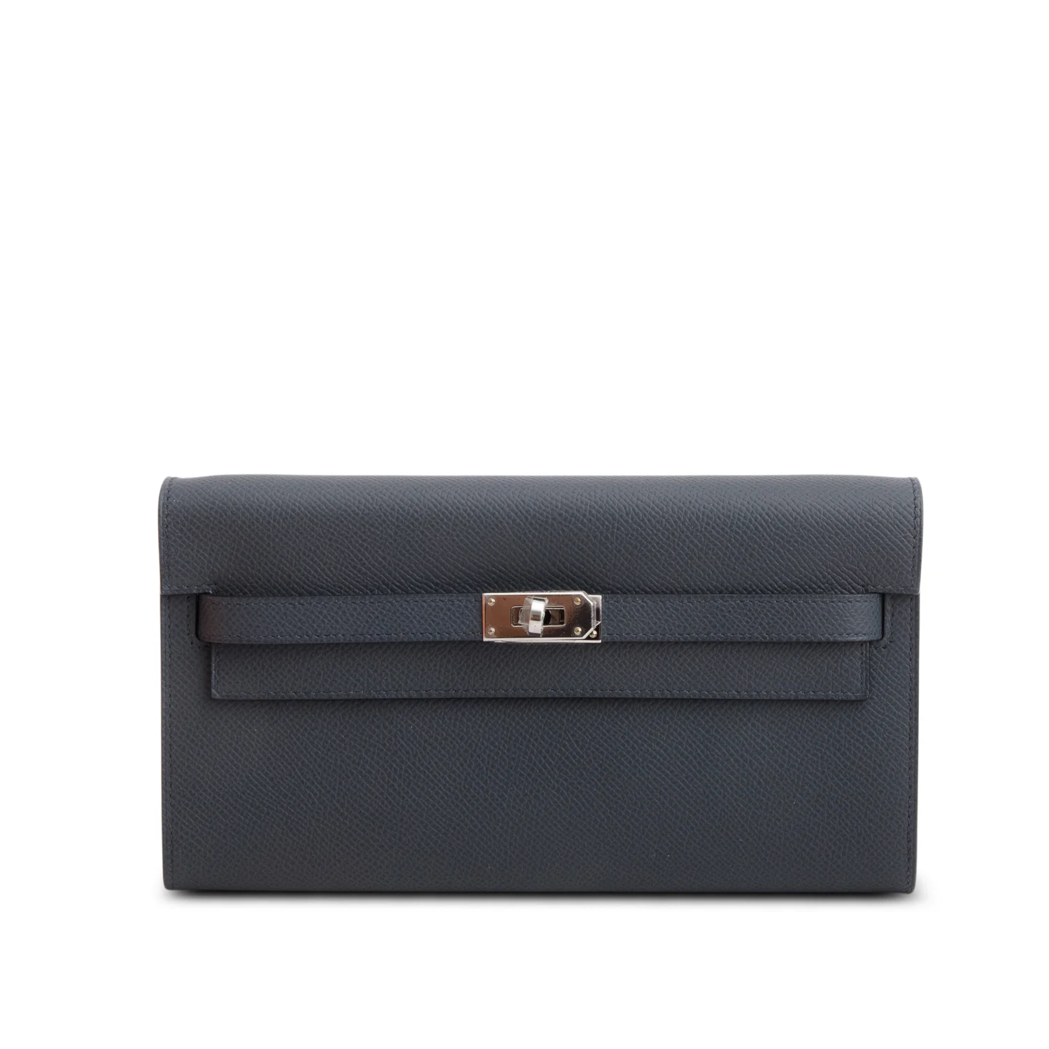 Hermes 2024 Ardoise Epsom Leather Kelly Wallet To Go w/ Strap & Box - Image 5