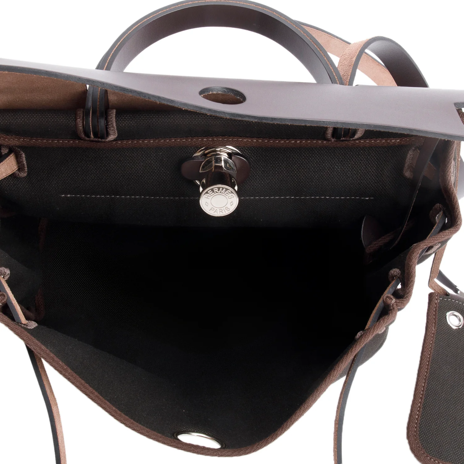 Hermes 2024 Dark Bronze/Ebene Toile Militaire Vache Hunter Herbag Zip 31 w/ Box & Receipt - Image 9