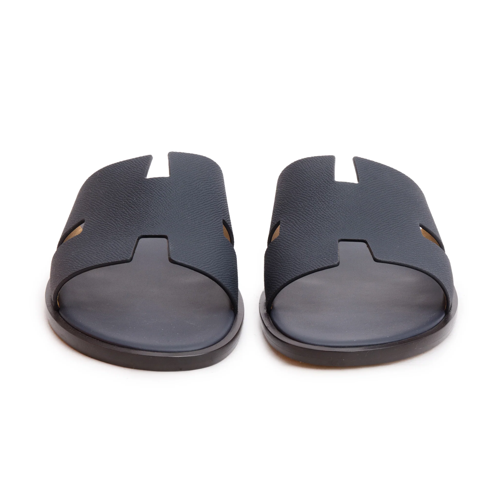 Hermes 2024 Marine Calfskin Leather Mens Izmir Sandals, Size 47 w/ Box & Receipt - Image 4