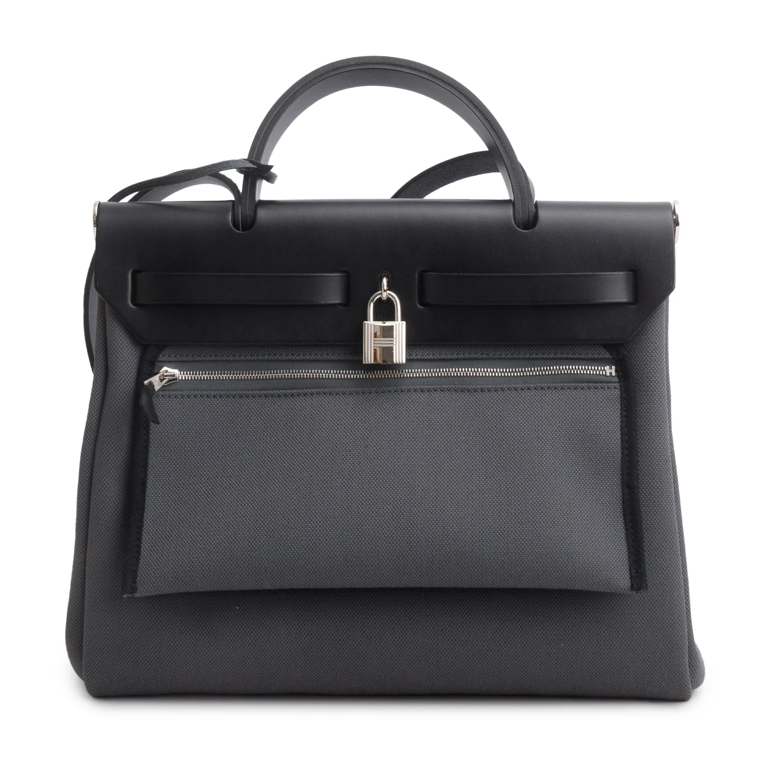 Hermes 2024 Noir/Vert Gris Military Toile Vache Hunter Herbag 31 Zip 31 - Image 5