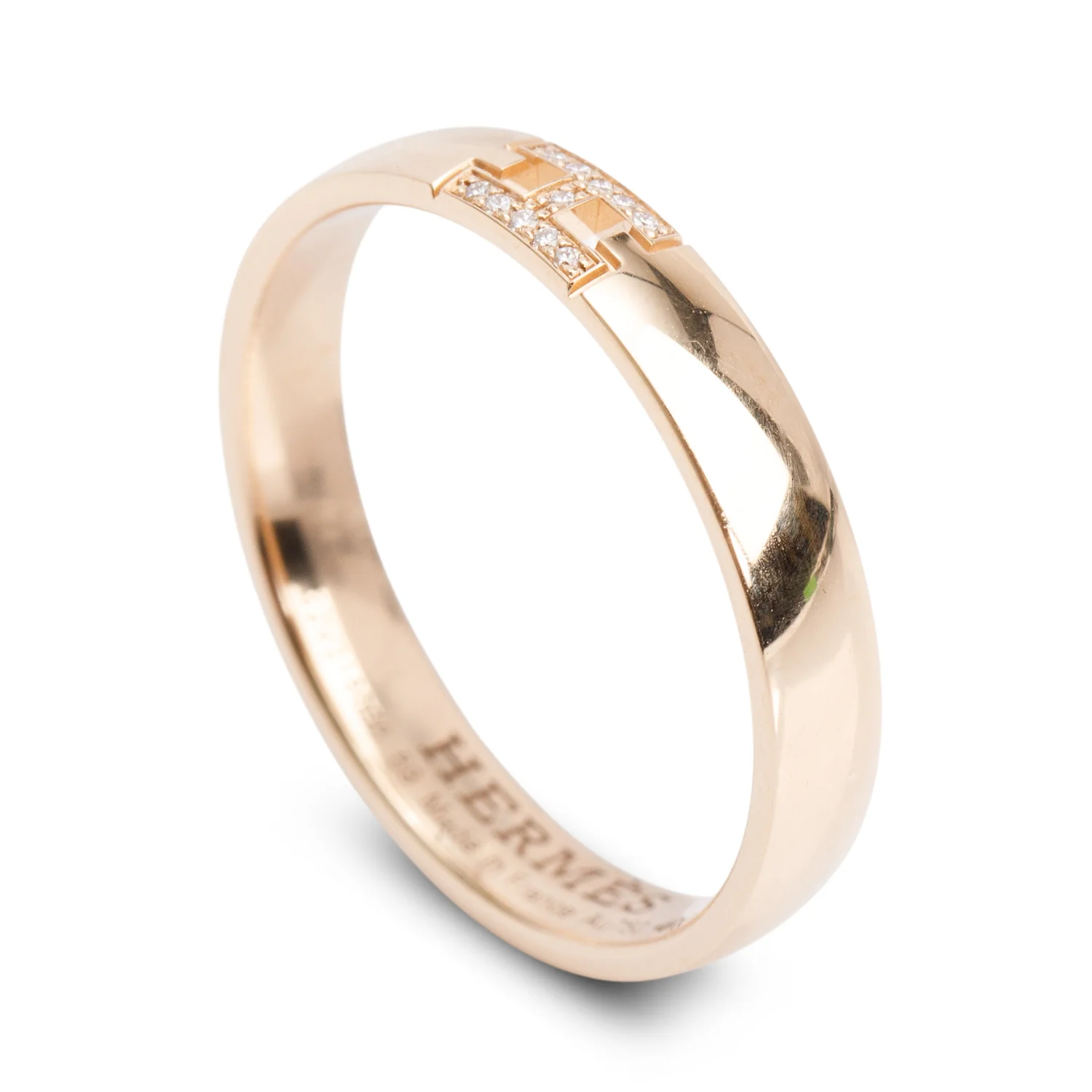 Hermes 2025 18k Rose Gold Diamond Ever Herakles Wedding Band Ring, Size 59 8.75 w/ Box & Certificate - Image 4