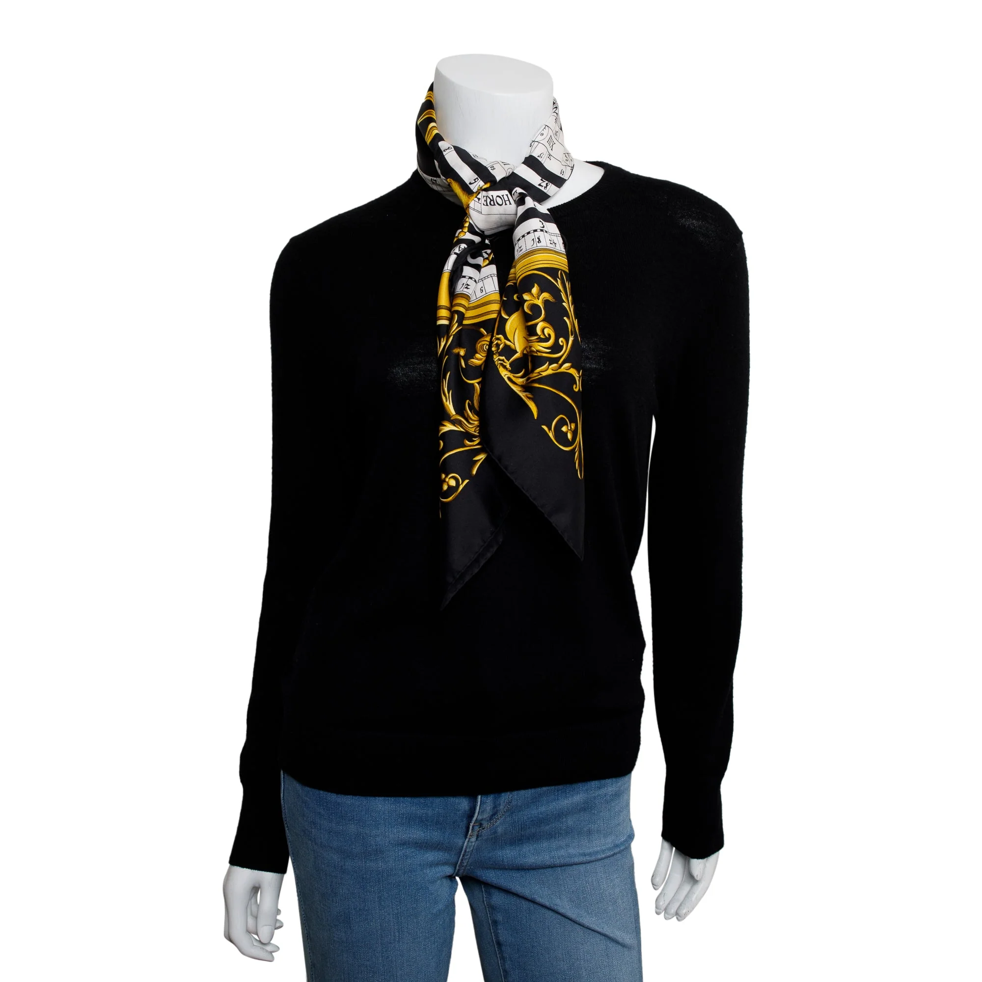 Hermes 'Astrologie' Black Multicolour Silk Scarf 90 - Image 6