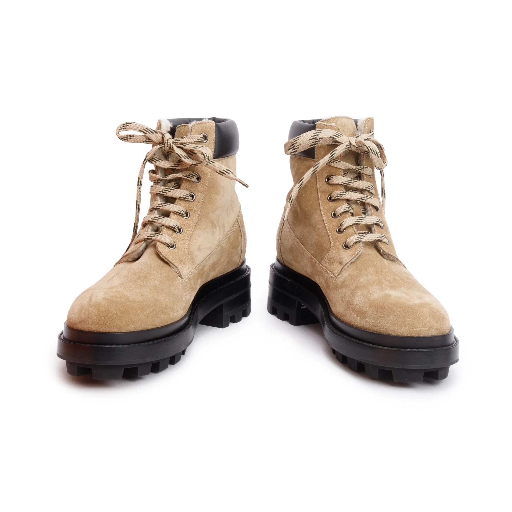 Hermes Beige Gobi/Noir Veau Velours Bottillons Fair Ankle Boots, Size 41 w/ Box - Image 4