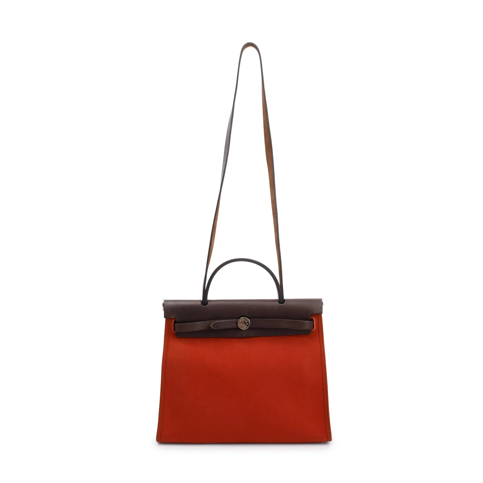 Hermes Beton Rouge Toile Militaire Vache Hunter Herbag Zip 31 w/ Pouch - Image 3