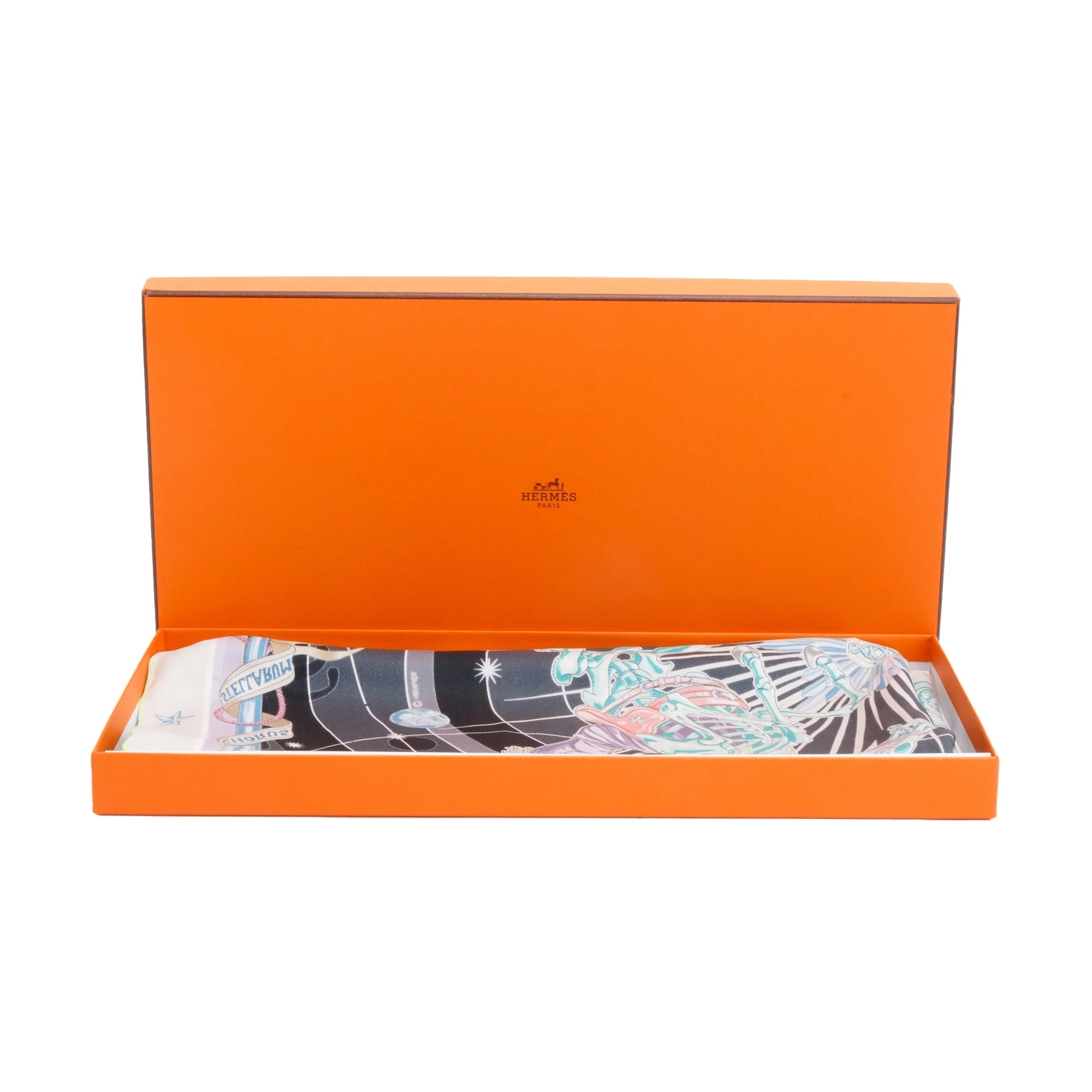 Hermes Black 'Chorus Stellarum' Silk Scarf 70 w/ Box - Image 4