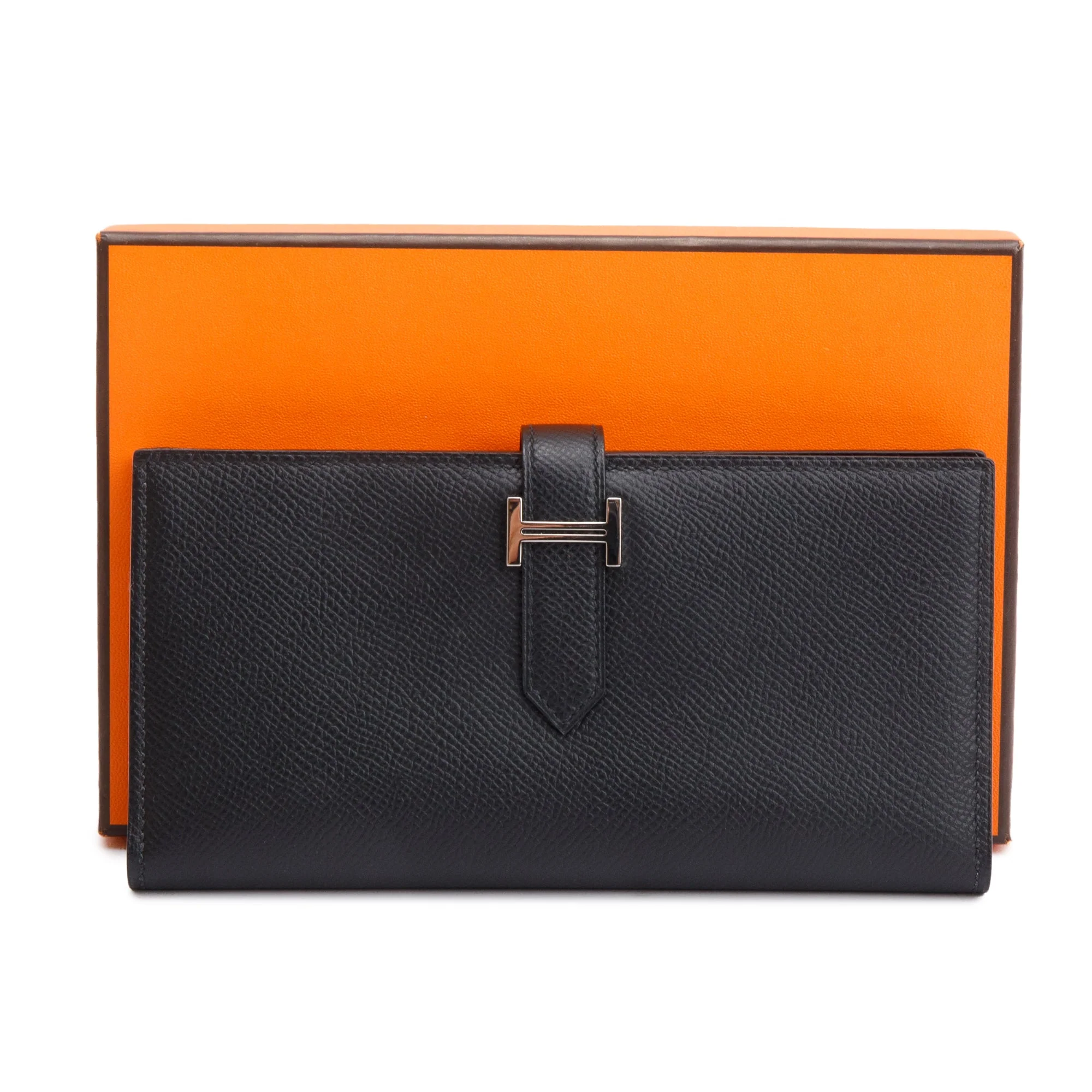 Hermes Black Epsom Leather Bearn Gusset Wallet w/ Box - Image 2