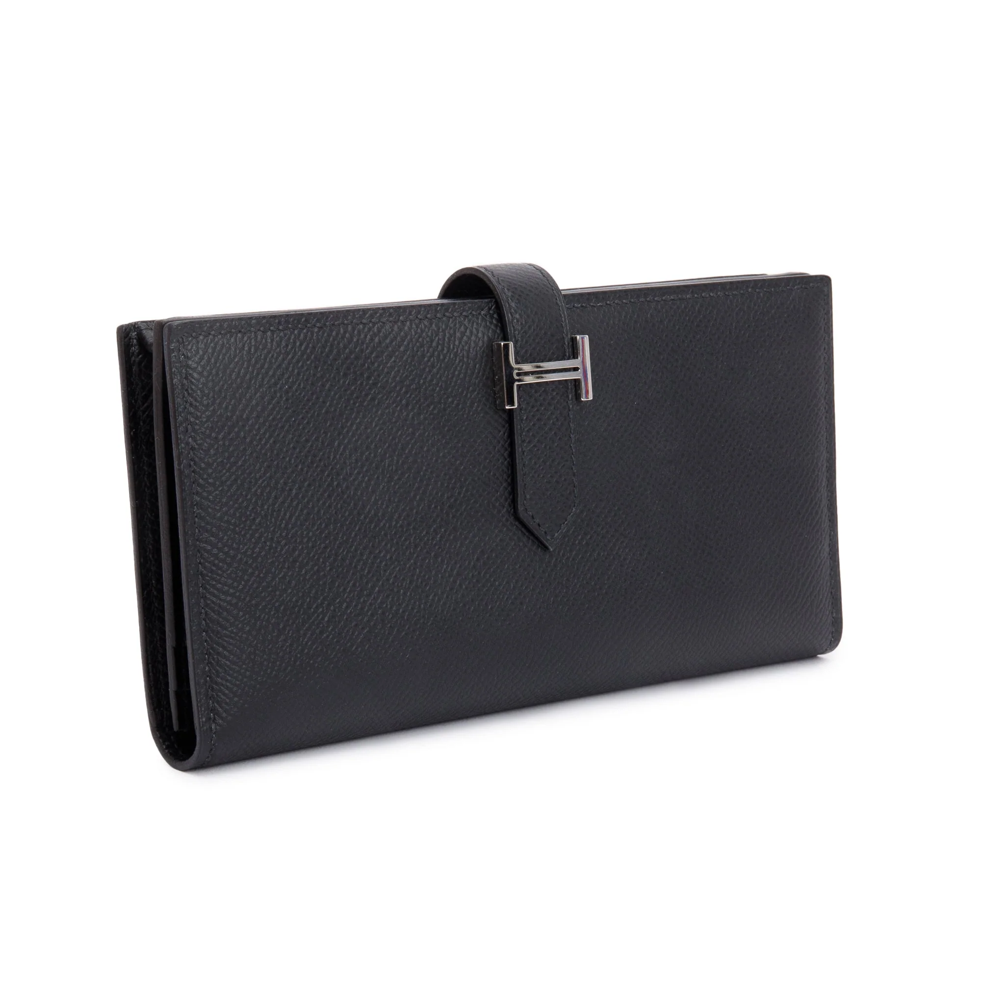 Hermes Black Epsom Leather Bearn Gusset Wallet w/ Box - Image 3