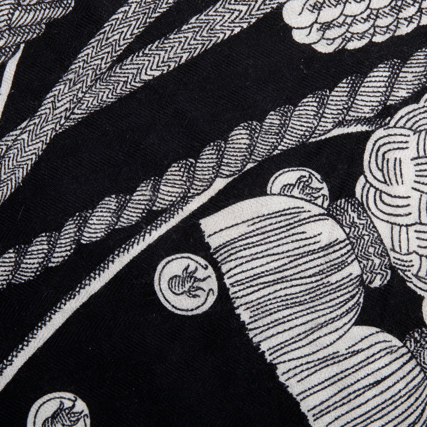 Hermes Black & Multicolor 'Zounes Et Dragons' Cashmere Silk Shawl 140 - Image 4