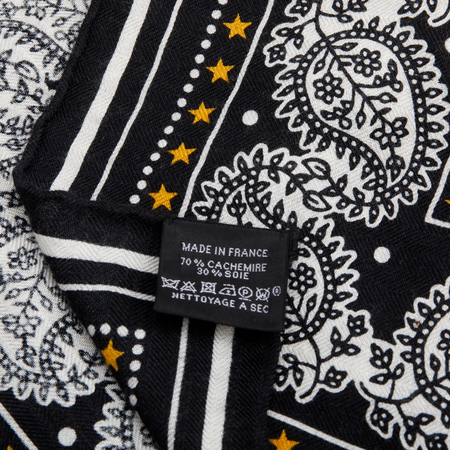 Hermes Black & Multicolor 'Zounes Et Dragons' Cashmere Silk Shawl 140 - Image 5