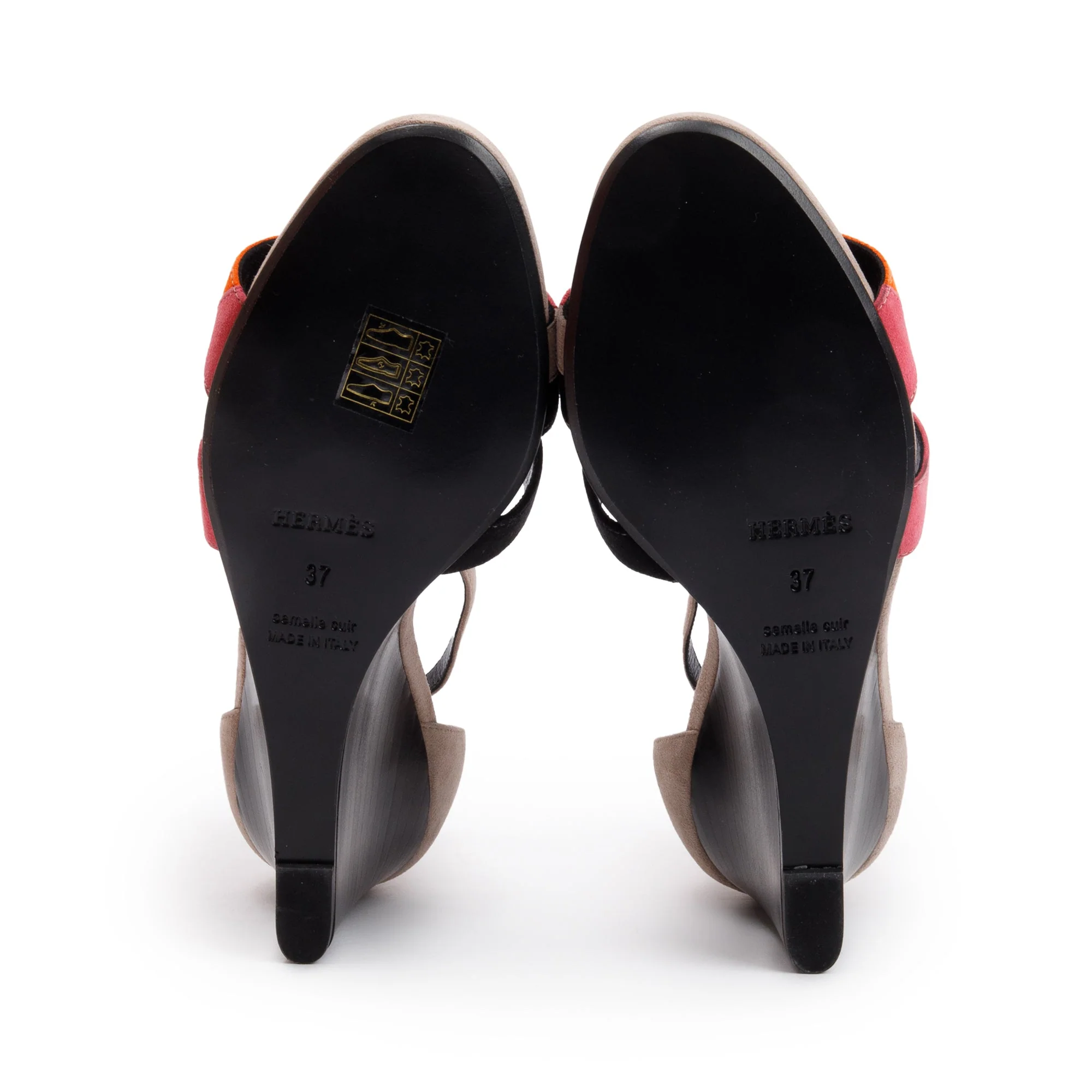Hermes Black Noir Calfskin Leather Legend Sandals, Size 36.5 w/ Box - Image 7