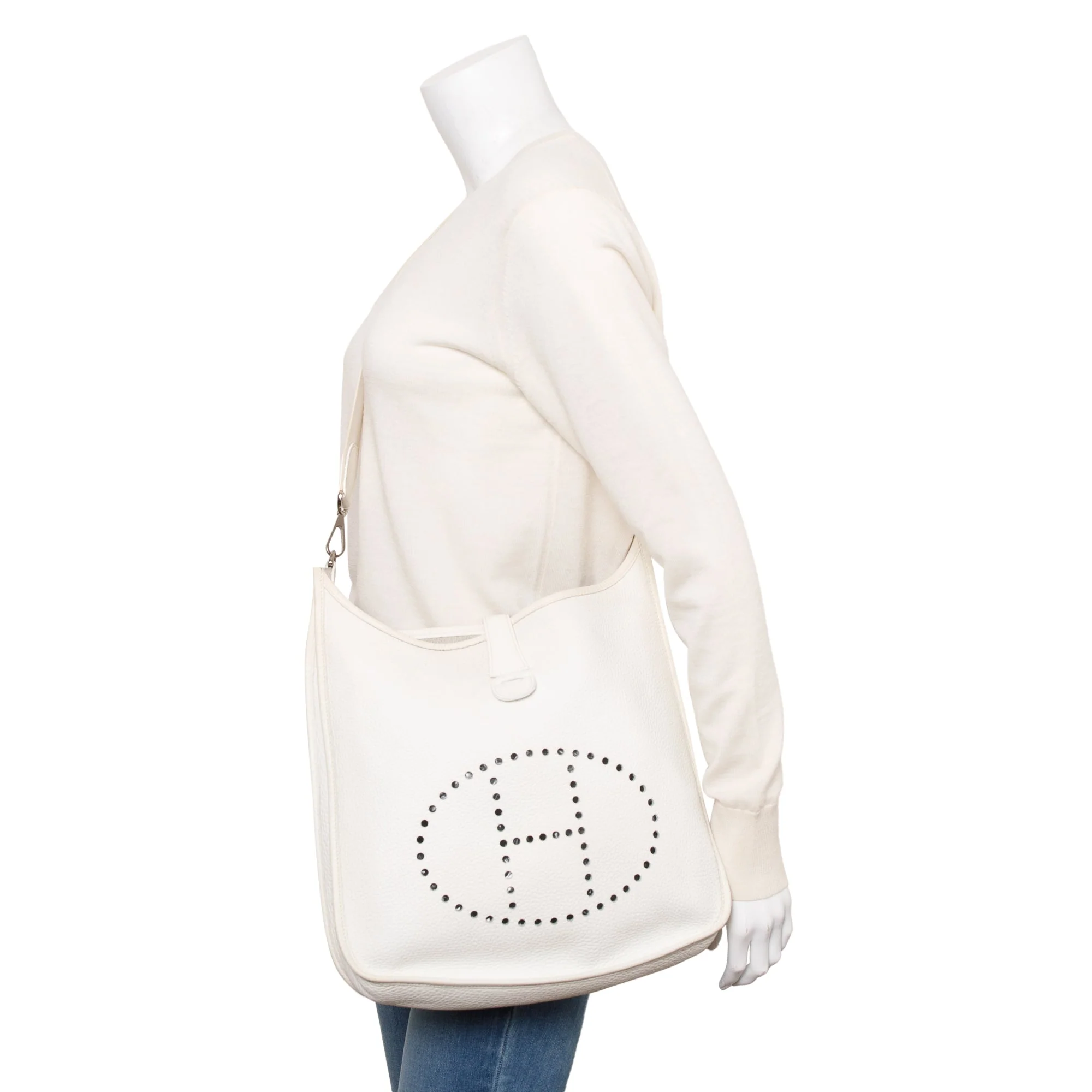 Hermes Blanc Clemence Evelyne I 29 Bag - Image 2