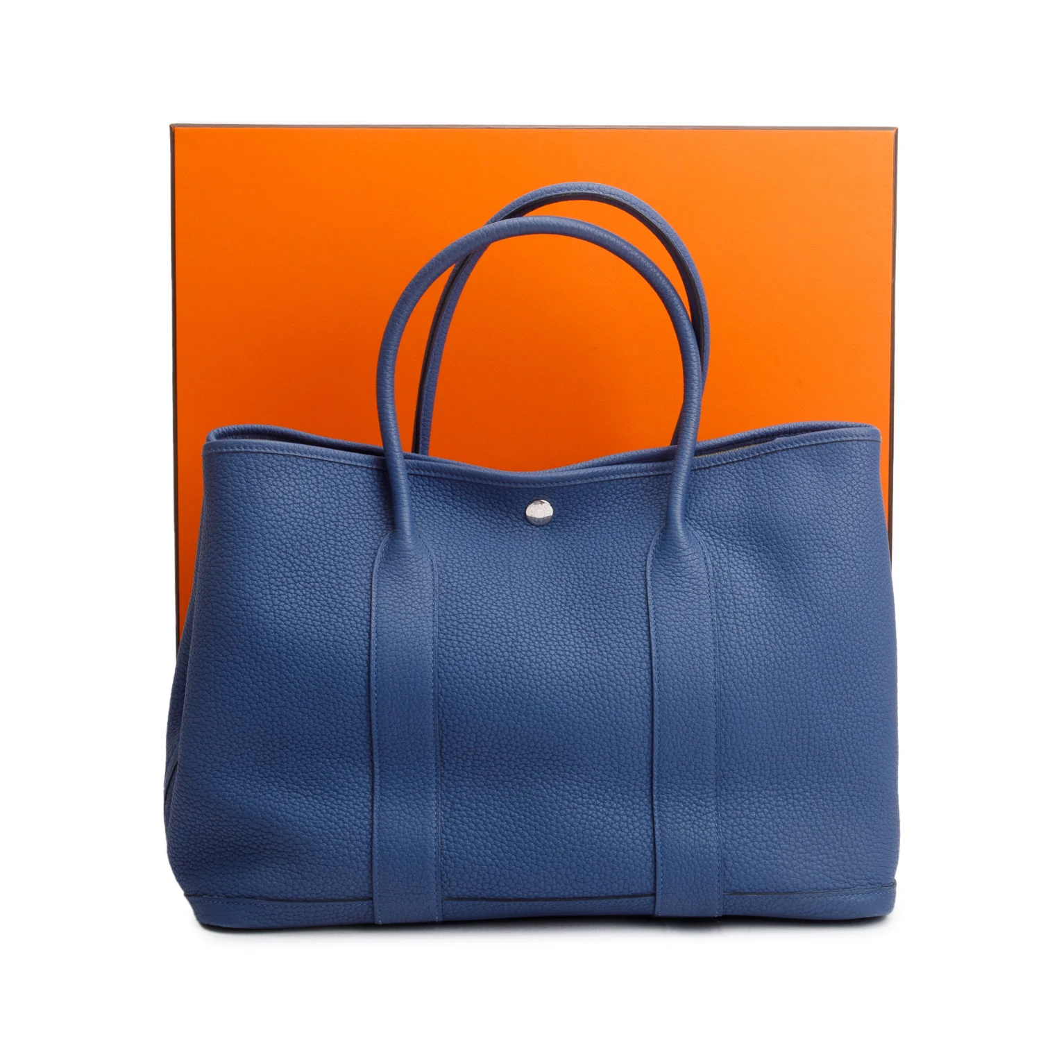 Hermes Bleu Agate Negonda Leather Garden Party 36 w/ Box - Image 2