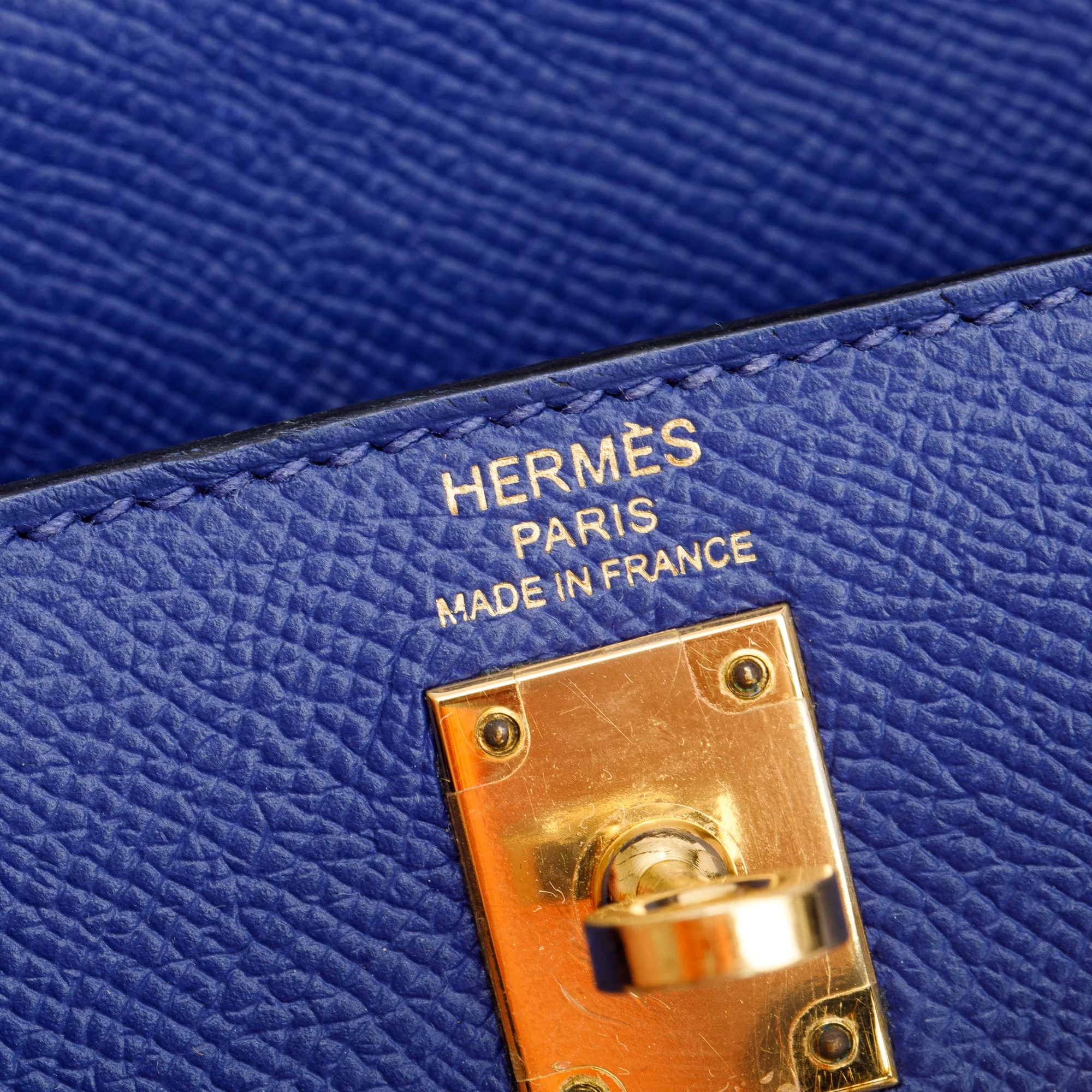 Hermes Bleu Encre Togo Leather Kelly II 25 w/ Strap & Box - Image 9