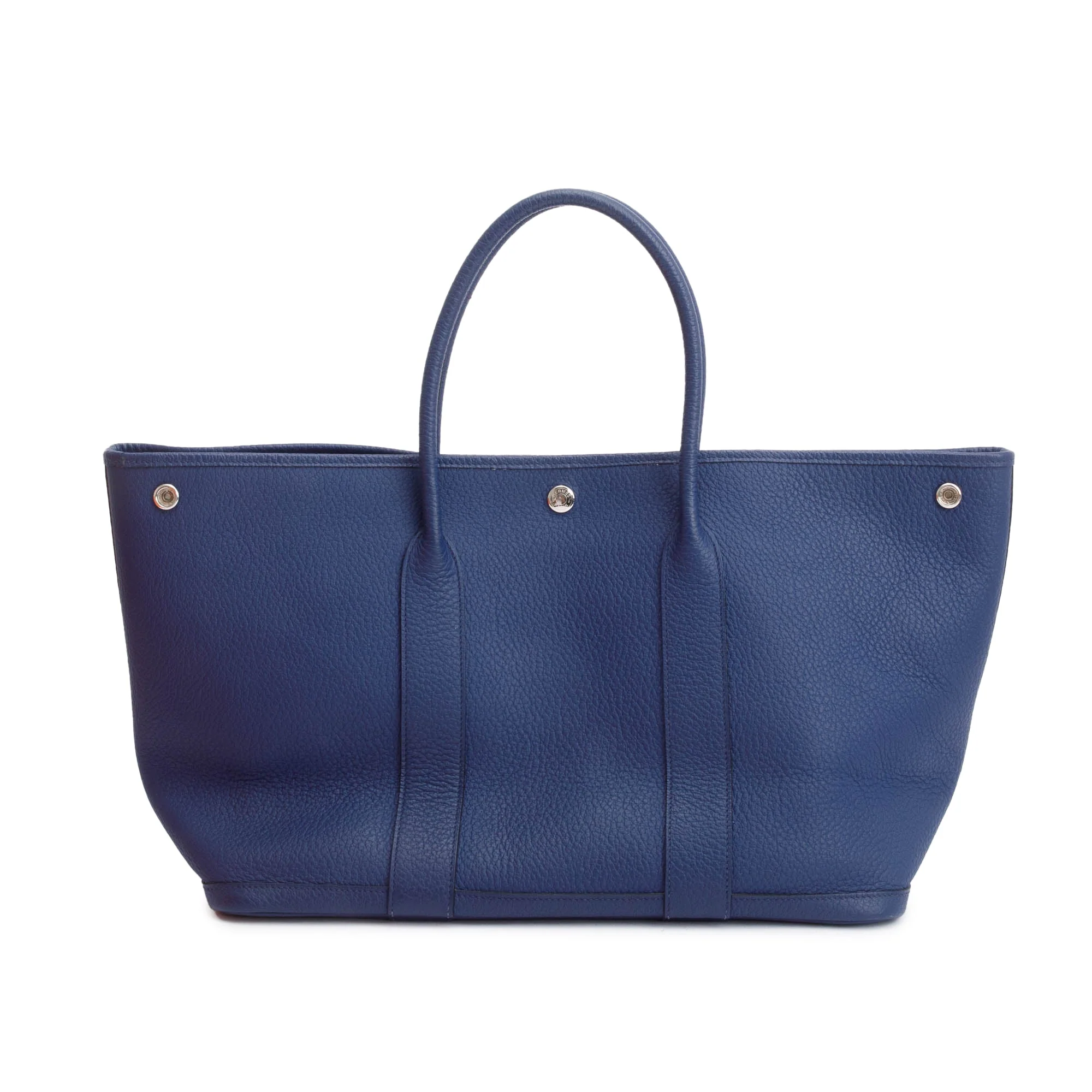 Hermes Bleu Saphir Negonda Leather Garden Party 36 w/ Receipt - Image 3
