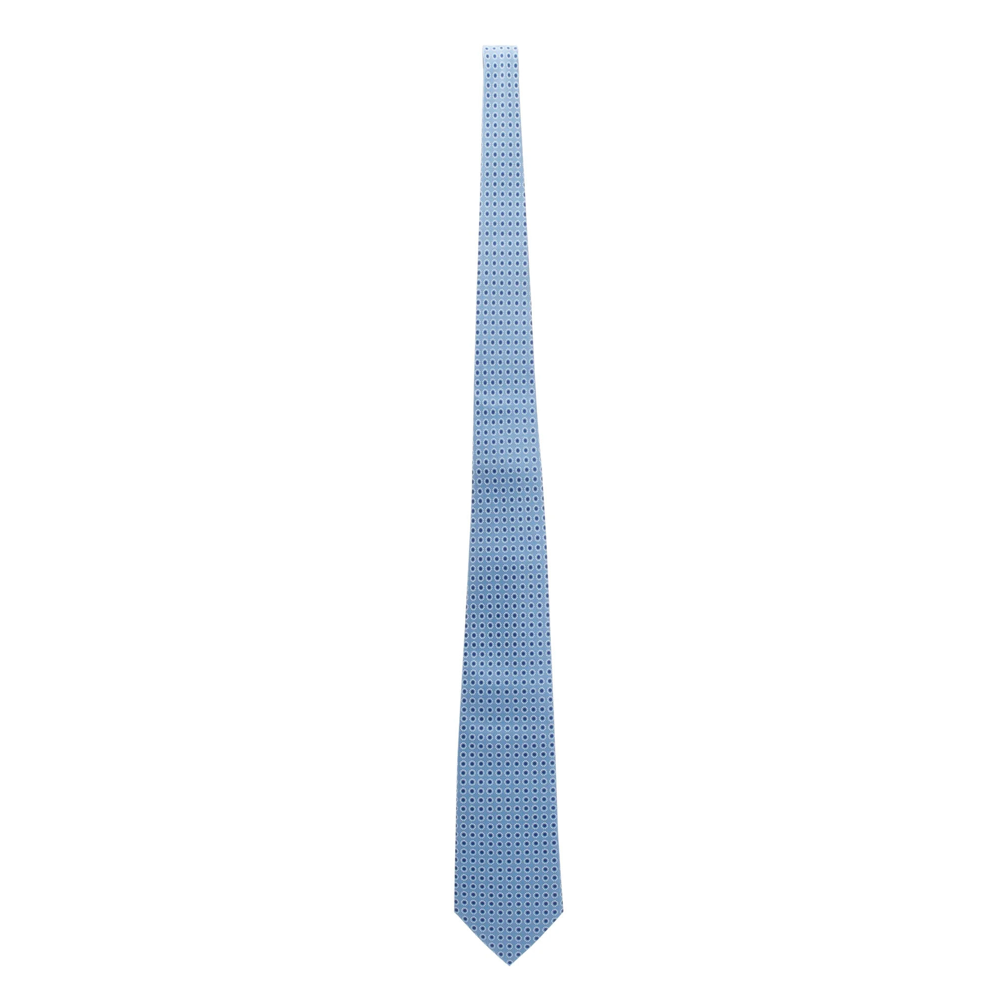 Hermes Blue 5357 OA Printed Silk Tie - Image 2