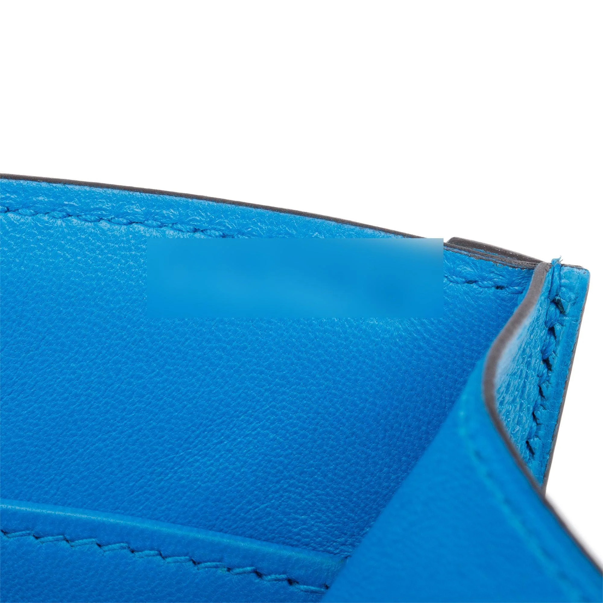 Hermes Blue Chevre Mysore Leather Verrou Clutch - Image 7