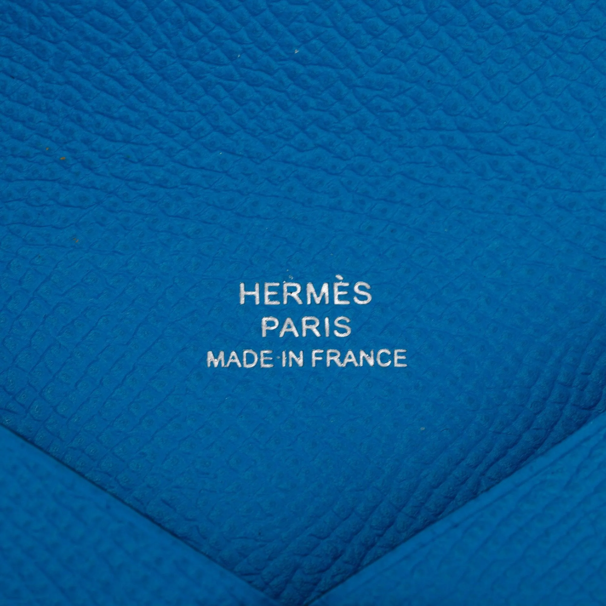 Hermes Blue Epsom Leather Calvi Card Holder w/ Box - Image 5