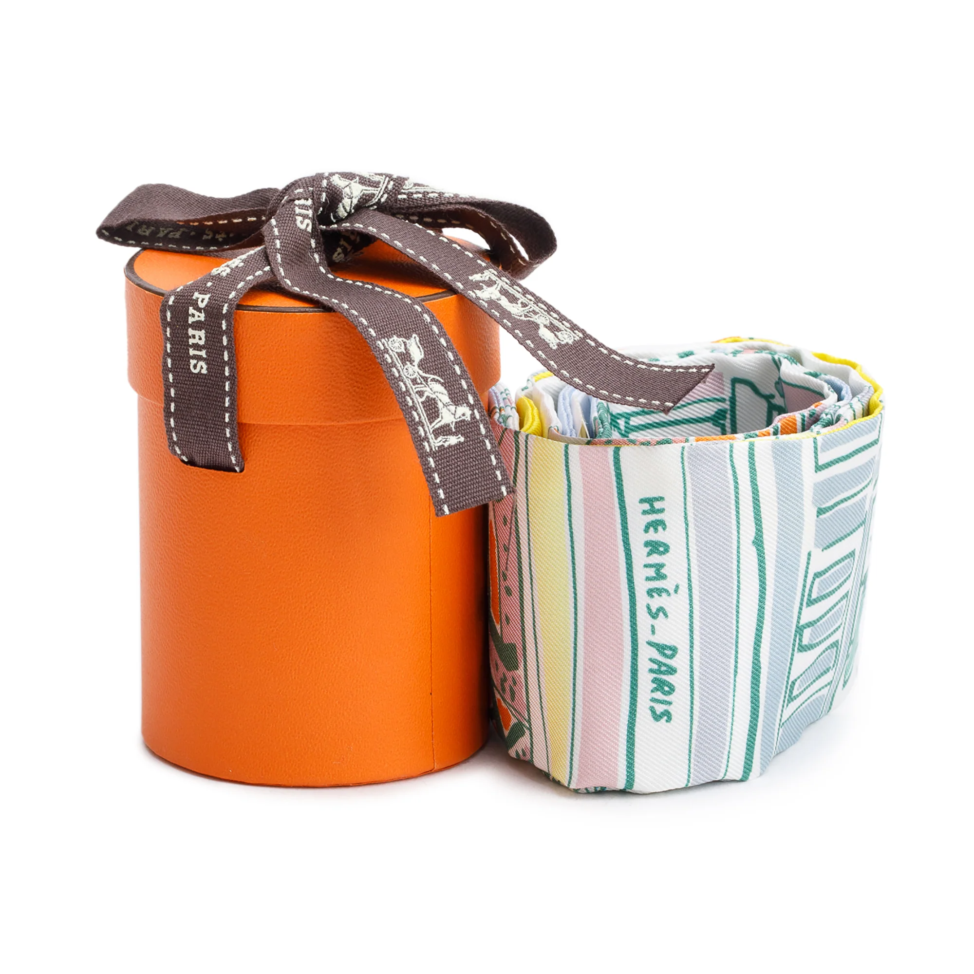 Hermes Blue Multicolor 'Rayures D'Ete' Silk Twilly w/ Box - Image 2