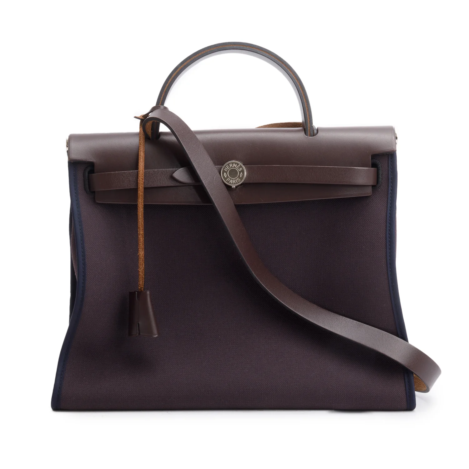 Hermes Cassis/Indigo Toile Ebene Vache Hunter Herbag Zip 31 w/ Pouch & Box