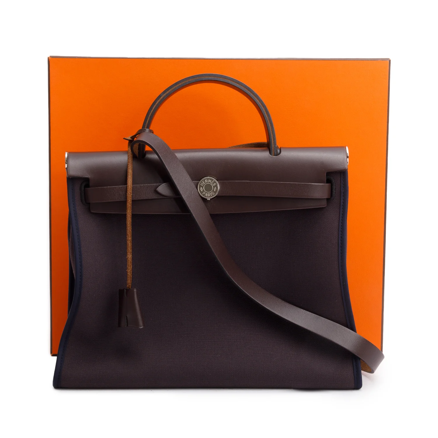 Hermes Cassis/Indigo Toile Ebene Vache Hunter Herbag Zip 31 w/ Pouch & Box - Image 2
