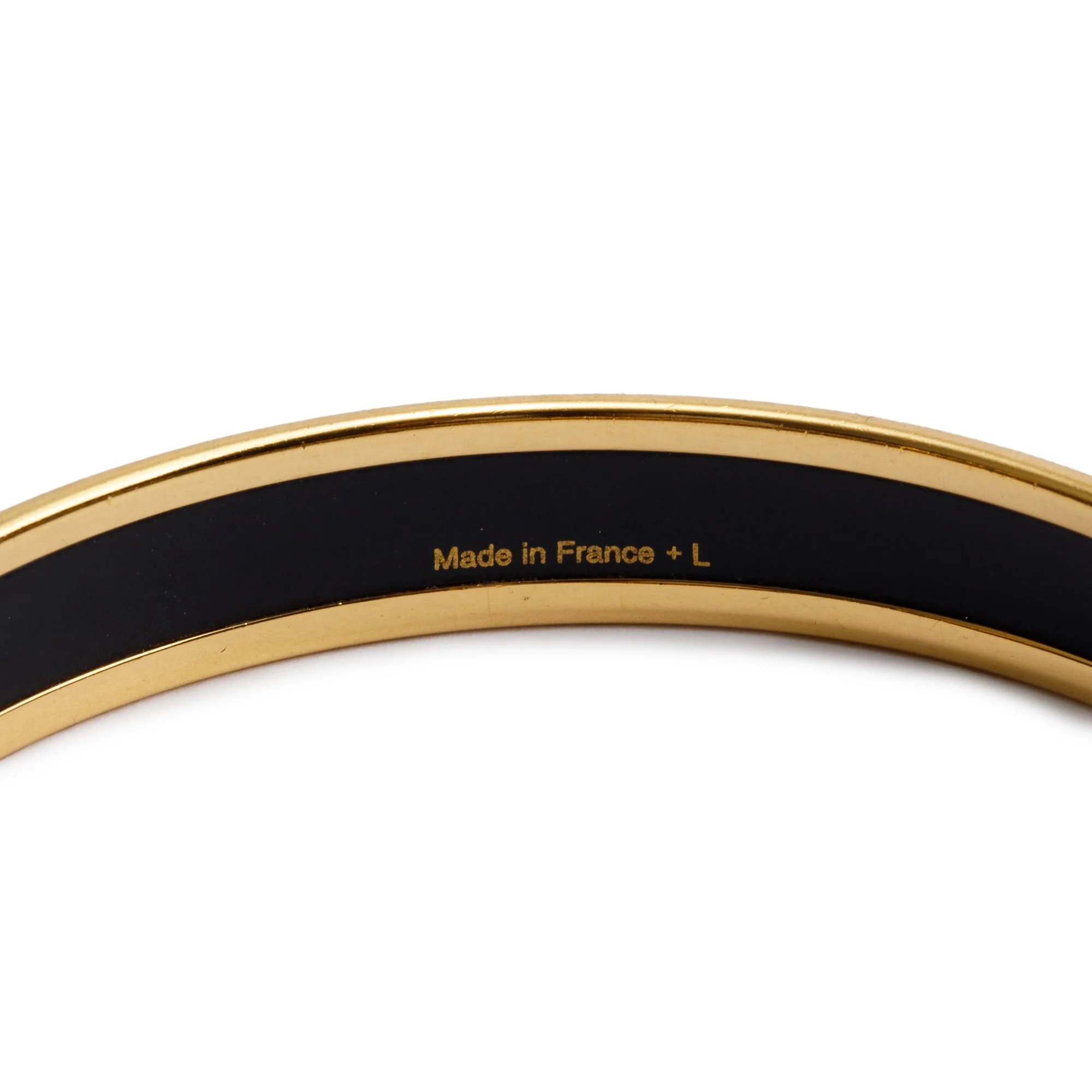 Hermes Gold-Plated Enamel Narrow Bangle w/ Box - Image 3