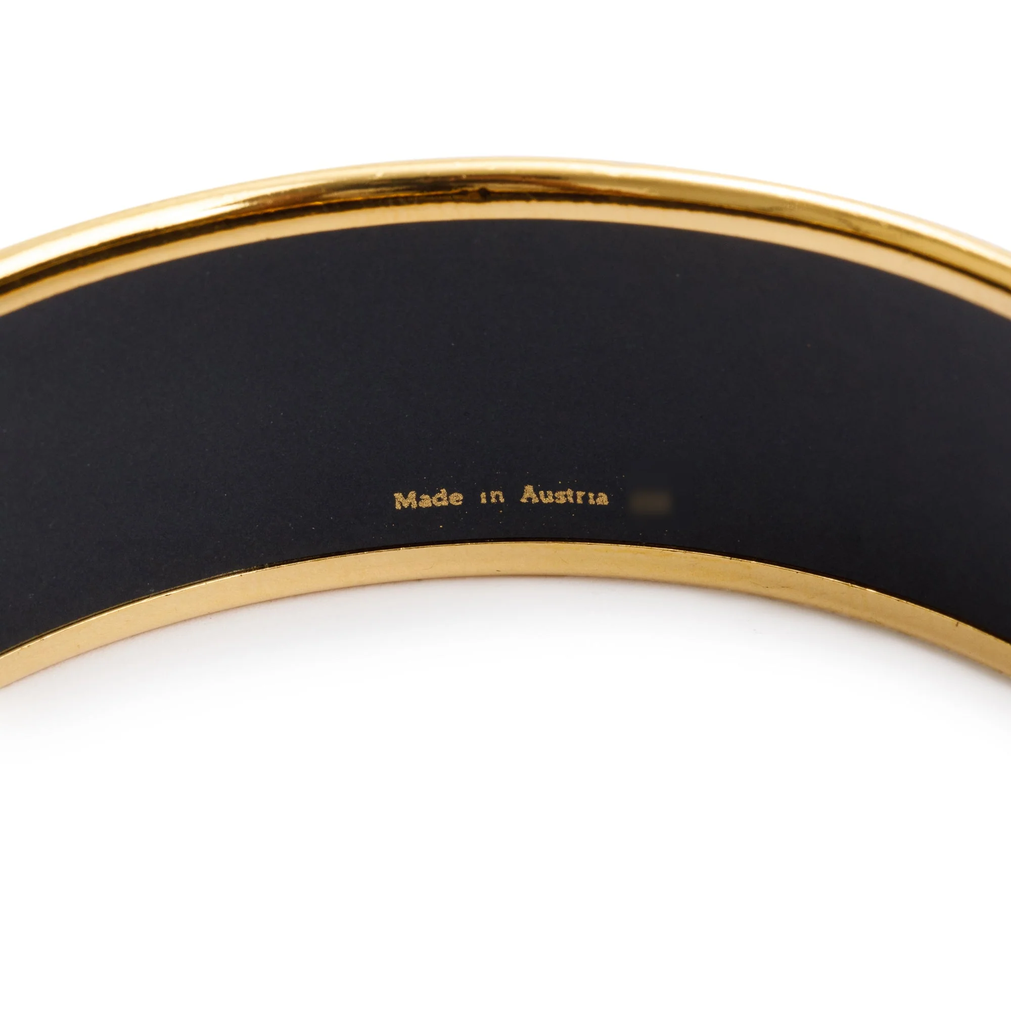 Hermes Gold-Plated Green & Multicolour Enamel Wide Bangle - Image 3