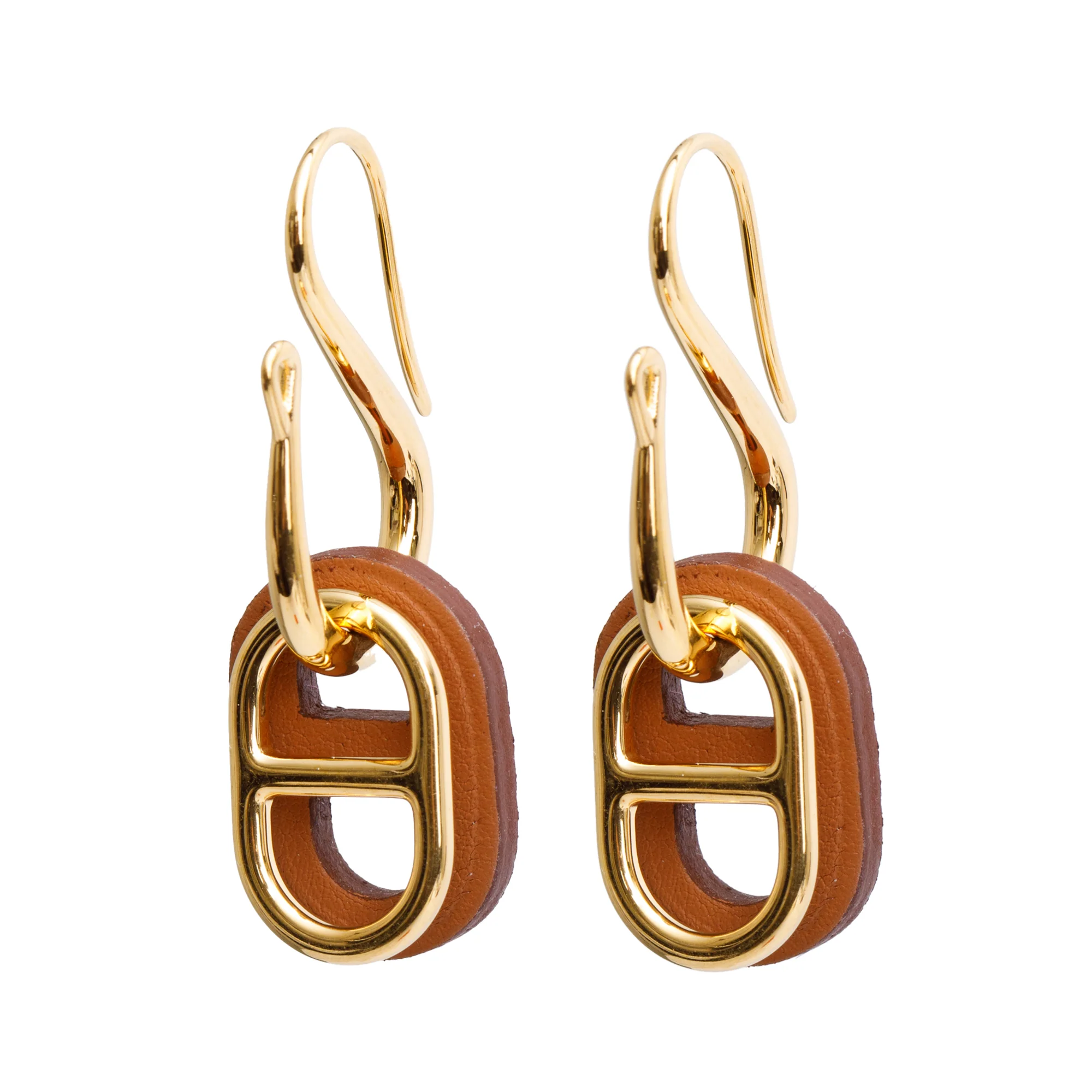 Hermes Gold Plated O'Maillon Earrings w/ Box - Image 3