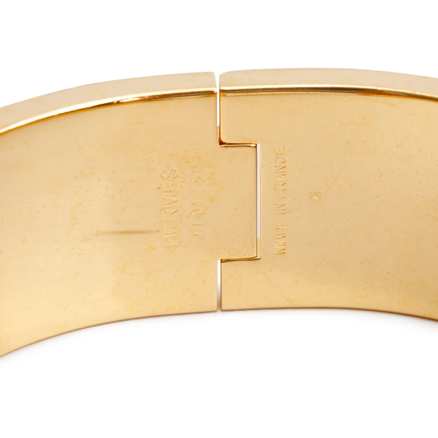 Hermes Gold-Plated Orange Enamel Clic Clac H Bracelet w/ Box - Image 3