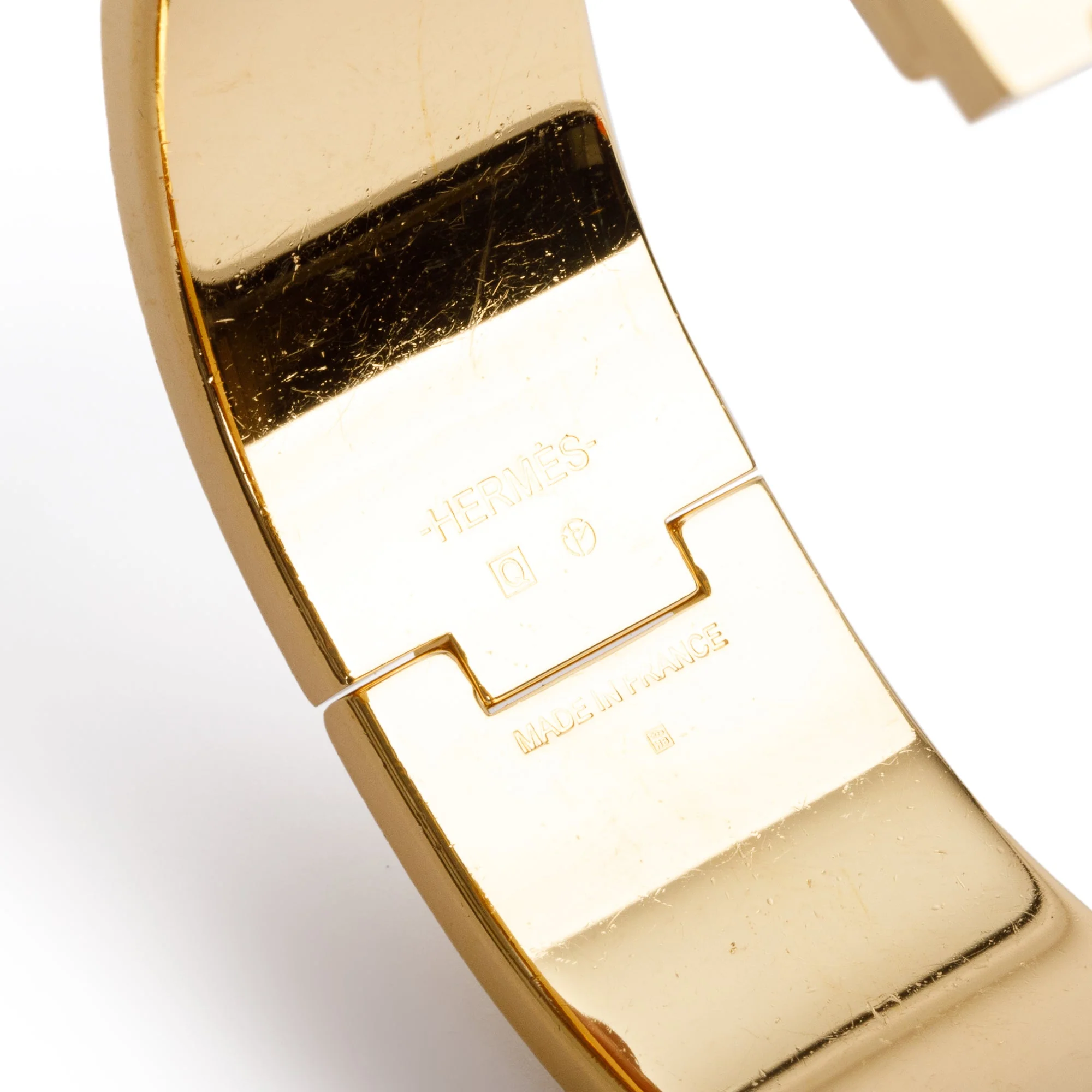 Hermes Gold-Plated Pink Enamel Clic Clac H Bracelet w/ Box - Image 3