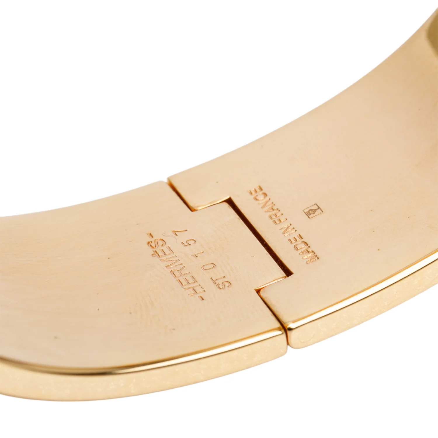 Hermes Gold-Plated Pink Enamel Clic Clac H Bracelet w/ Box - Image 3