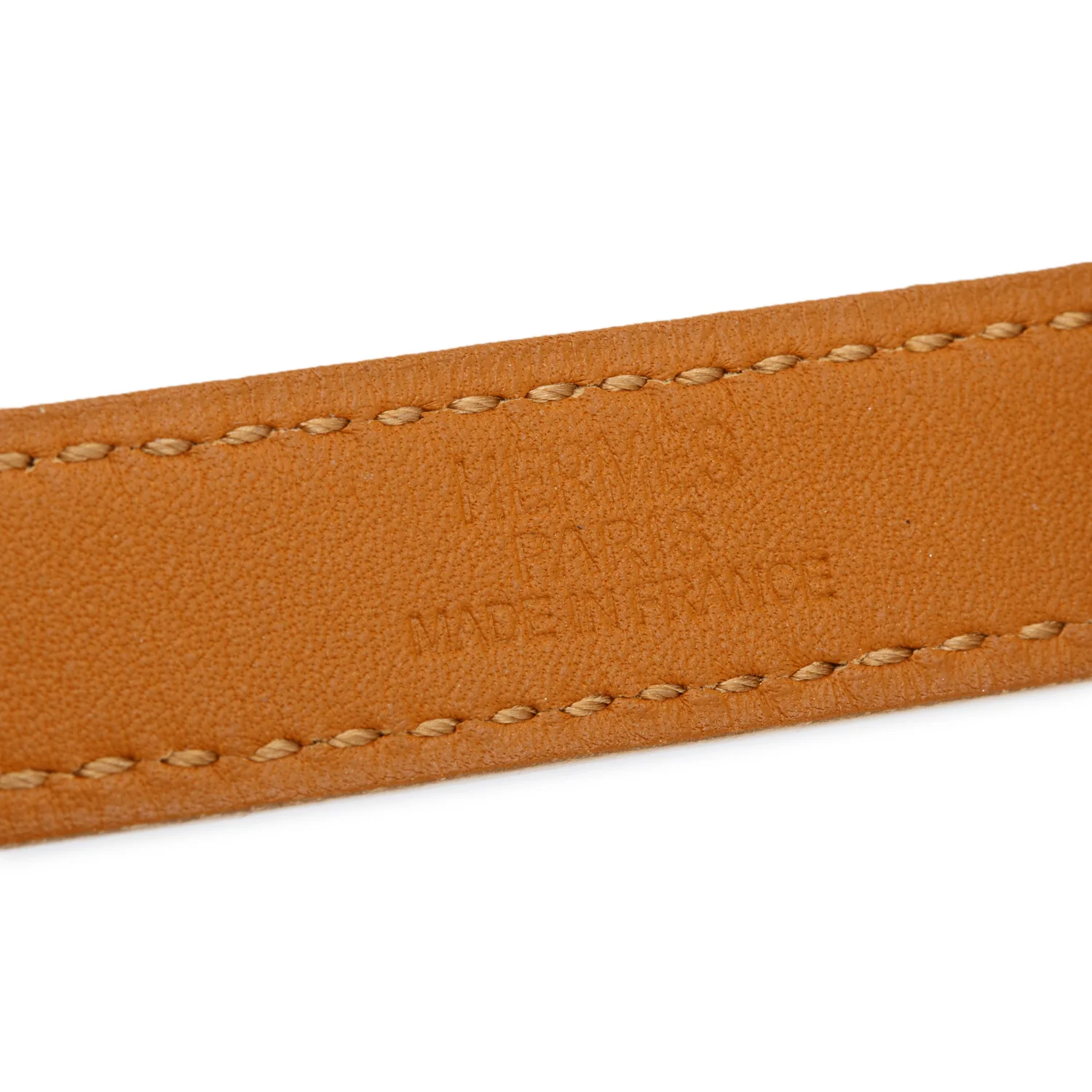 Hermes Gold Plated White Calfskin Kelly Double Tour Bracelet - Image 5