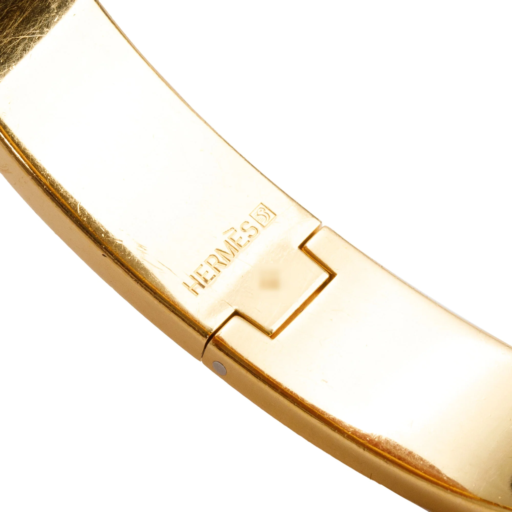 Hermes Gold-Plated White Enamel 12 MM Clic H Bracelet - Image 3