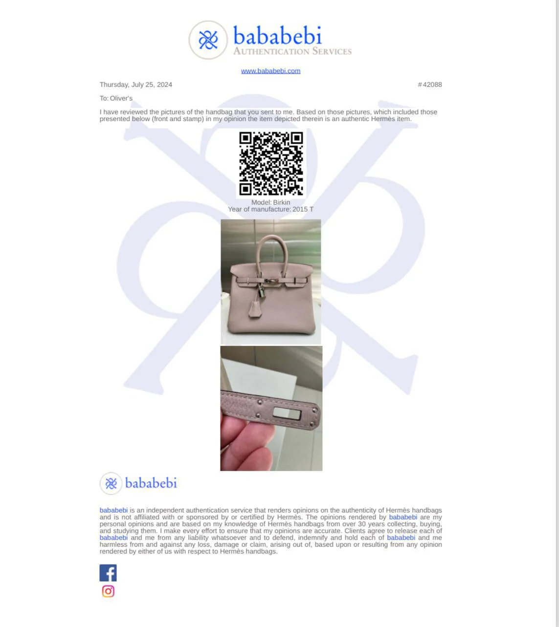 Hermes Gris Asphalte Togo Birkin 25 - Image 8