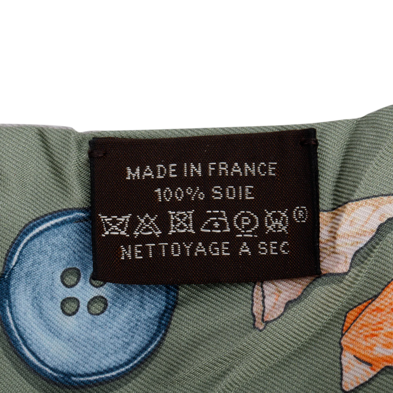Hermes Gris Perle/Vert Amande/Beige 'In the Pocket' Silk Twilly - Image 3