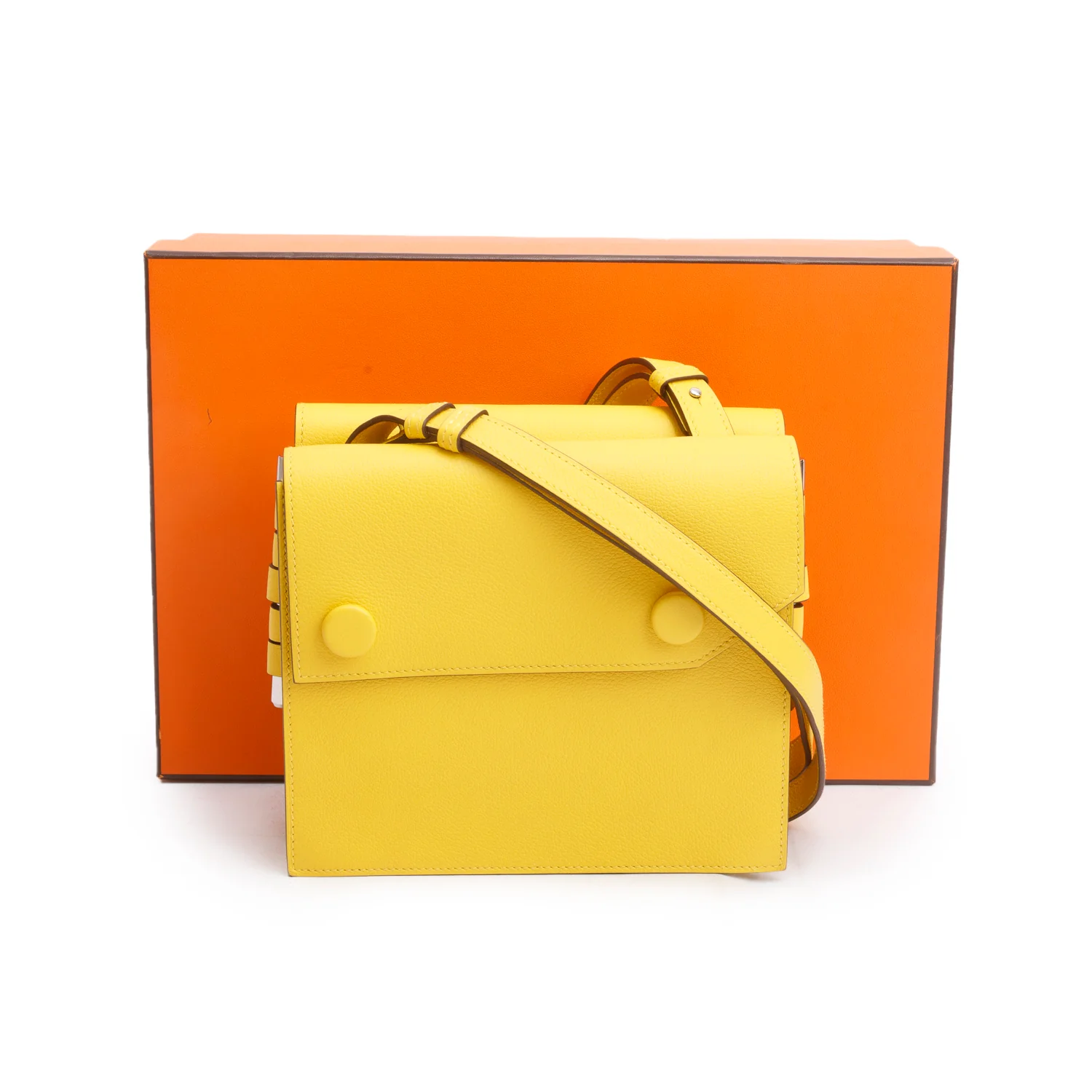 Hermes Jaune de Naples Evercolor Twins Bag w/ Box - Image 3