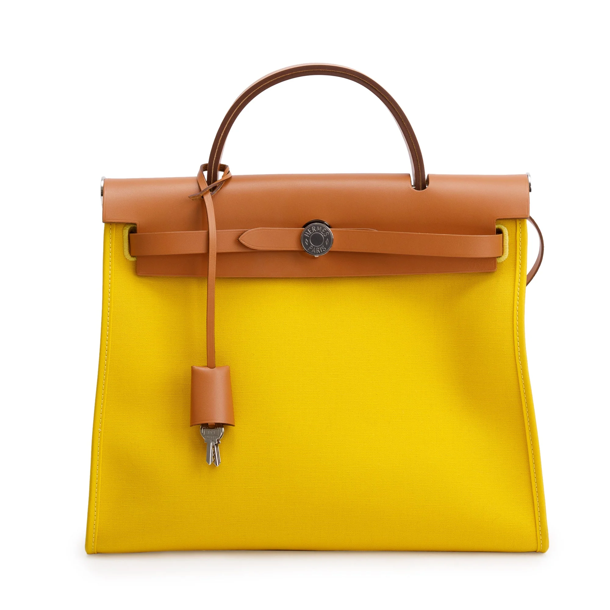 Hermes Jaune De Naples Naturel Toile Militaire Vache Hunter Herbag Zip 31 w/ Pouch & Receipt - Image 4