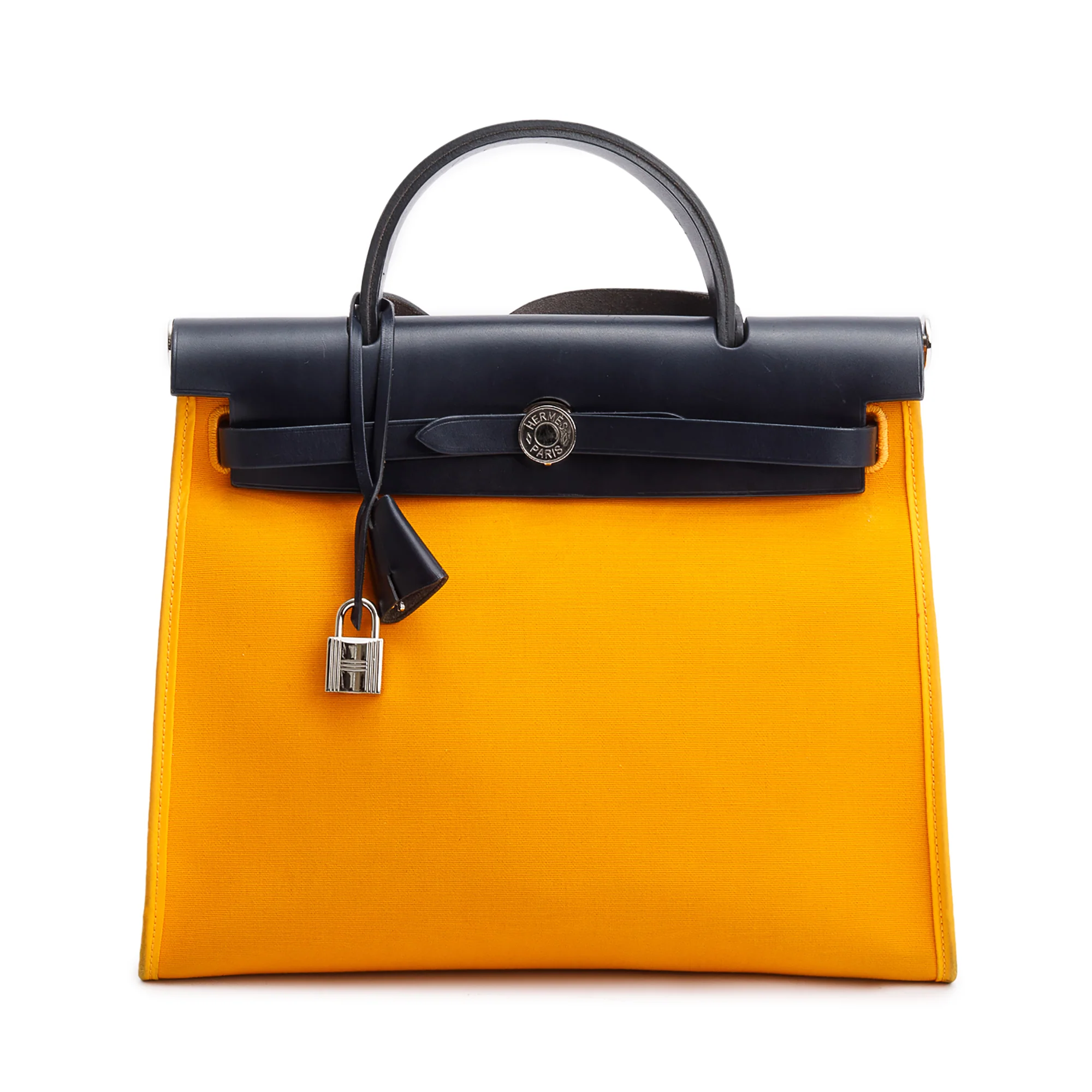 Hermes Jaune d'Or Toile H Blue Izmir Vache Hunter Herbag Zip 31 w/ Pouch - Image 4