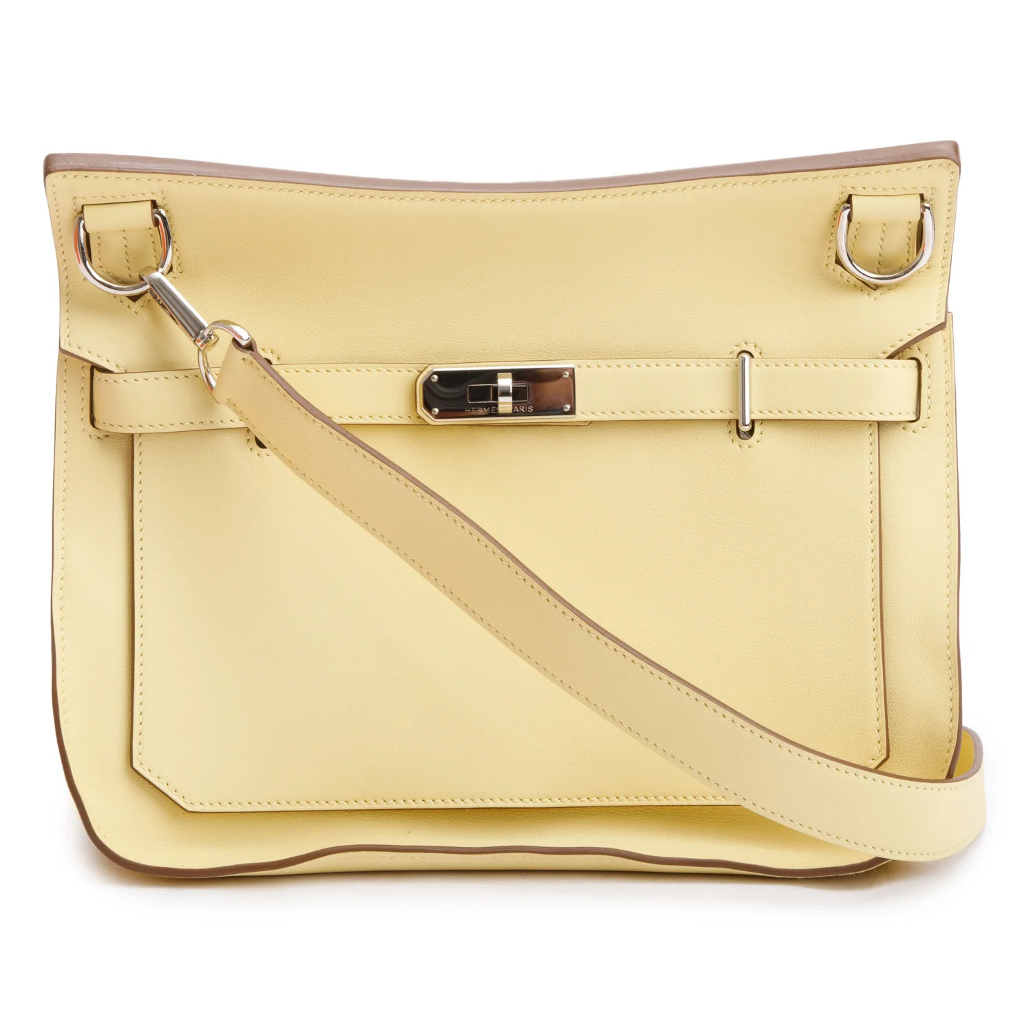 Hermes Jaune Poussin Swift Leather Jypsiere 28 w/ Strap & Box