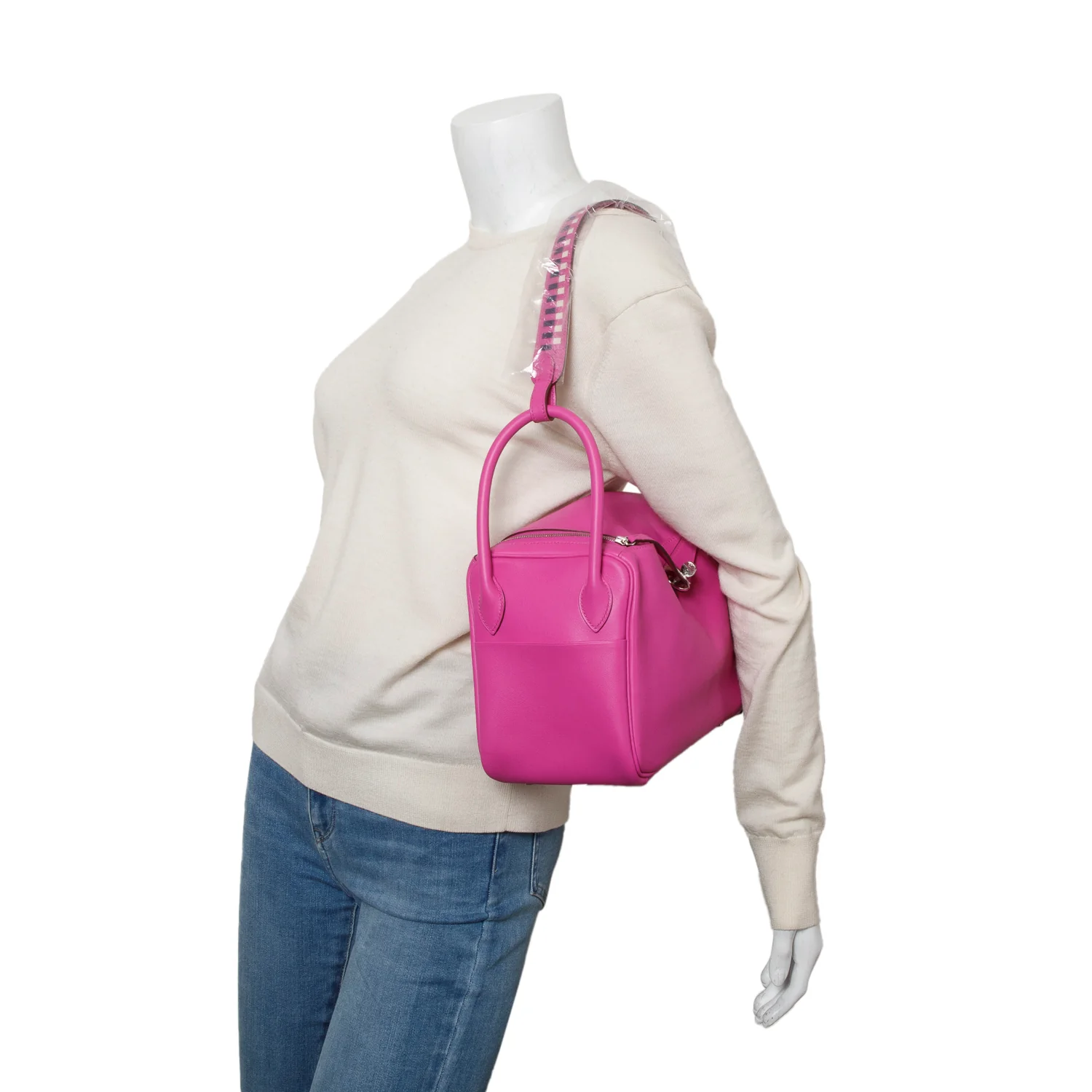 Hermes Magnolia Veau Swift Tressage De Cuir Lindy 26 w/ Box - Image 2