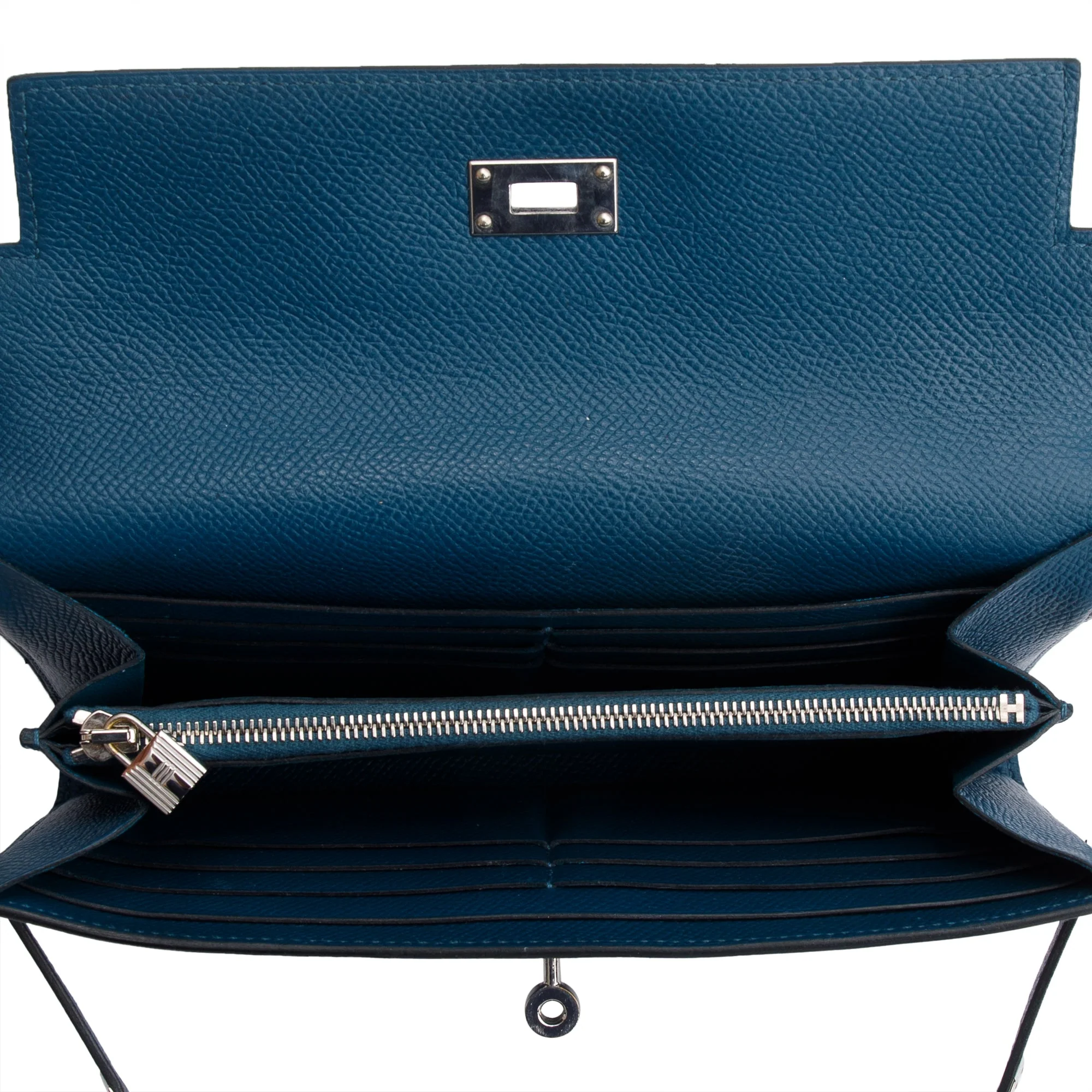 Hermes Malachite Epsom Leather Classic Kelly Longue Wallet - Image 4