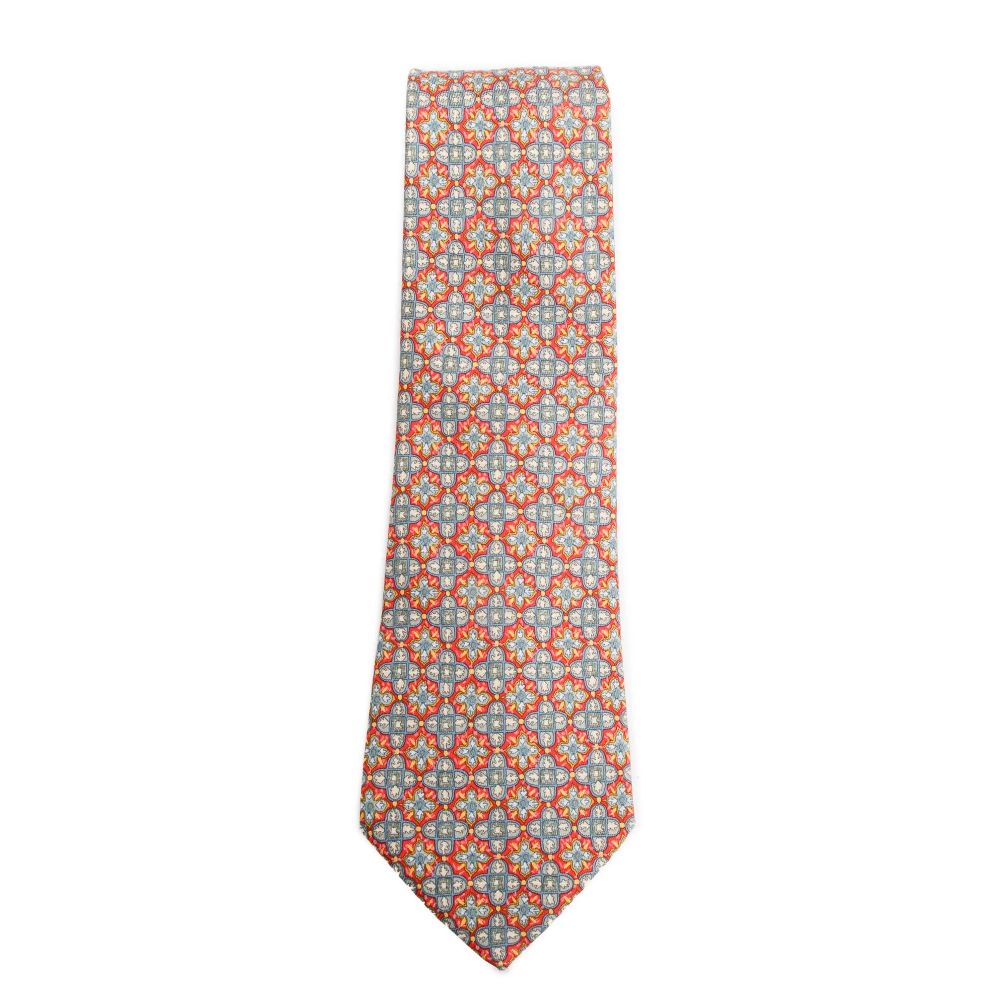 Hermes Multicolor 7758 FA Printed Silk Tie w/ Box - Image 4