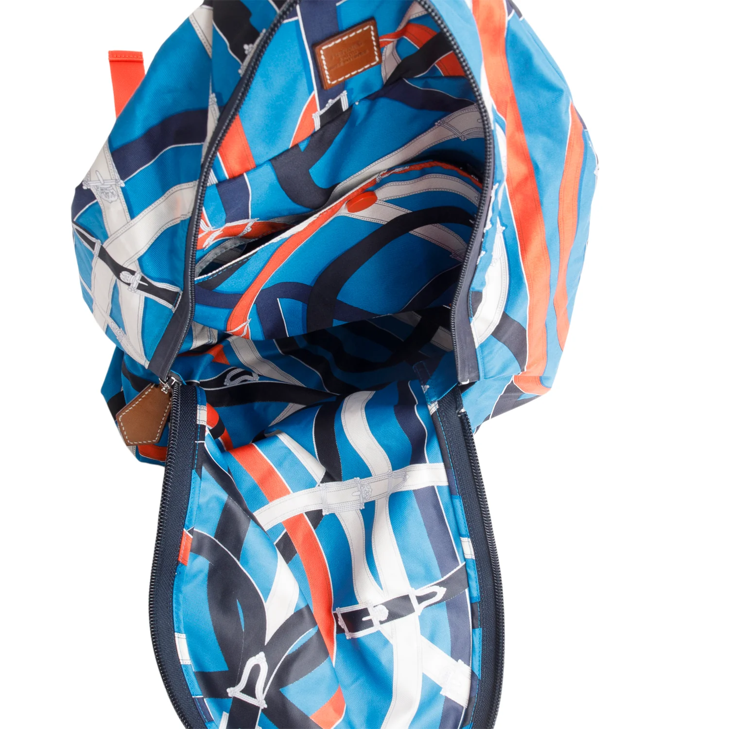 Hermes Multicolor Silk Veau Barenia Cavalcadour Airsilk Backpack w/ Box - Image 8