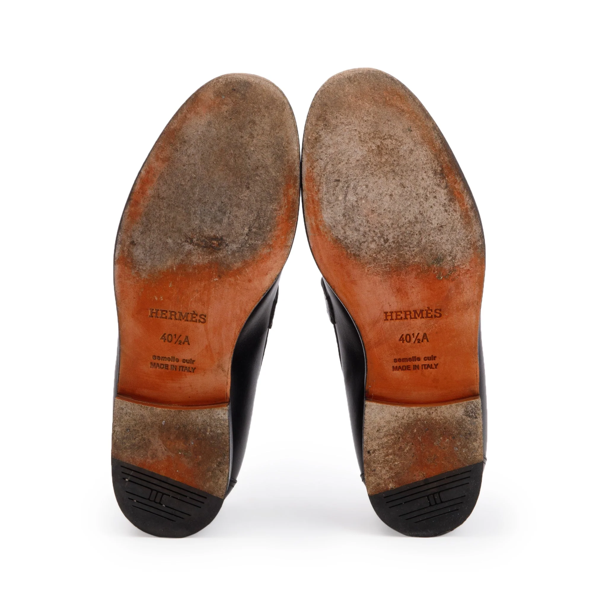 Hermes Noir Calfskin Leather Destin Loafer, Size 40.5 w/ Box - Image 7