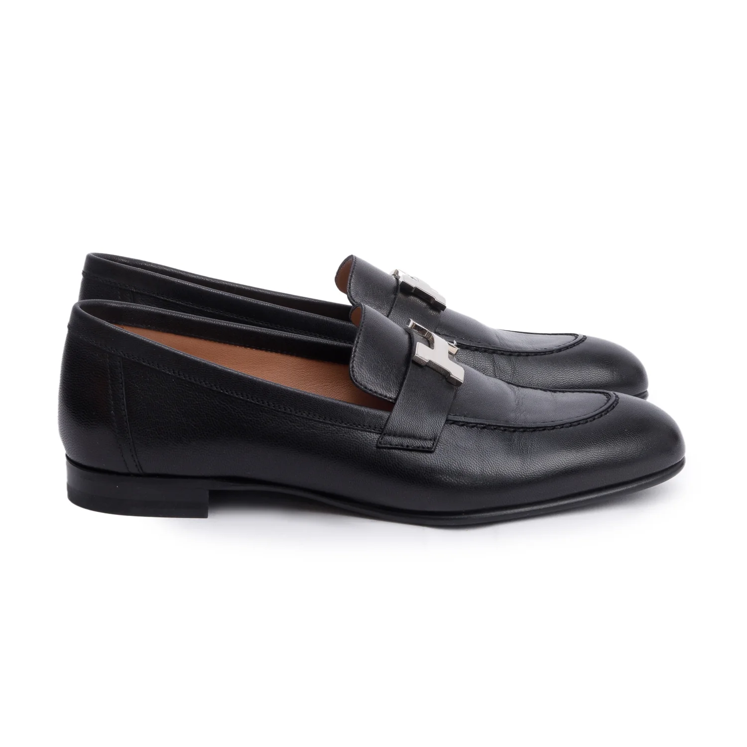 Hermes Noir Chevre Thor Leather Mocassins Paris Loafer, Size 39 w/ Box - Image 3