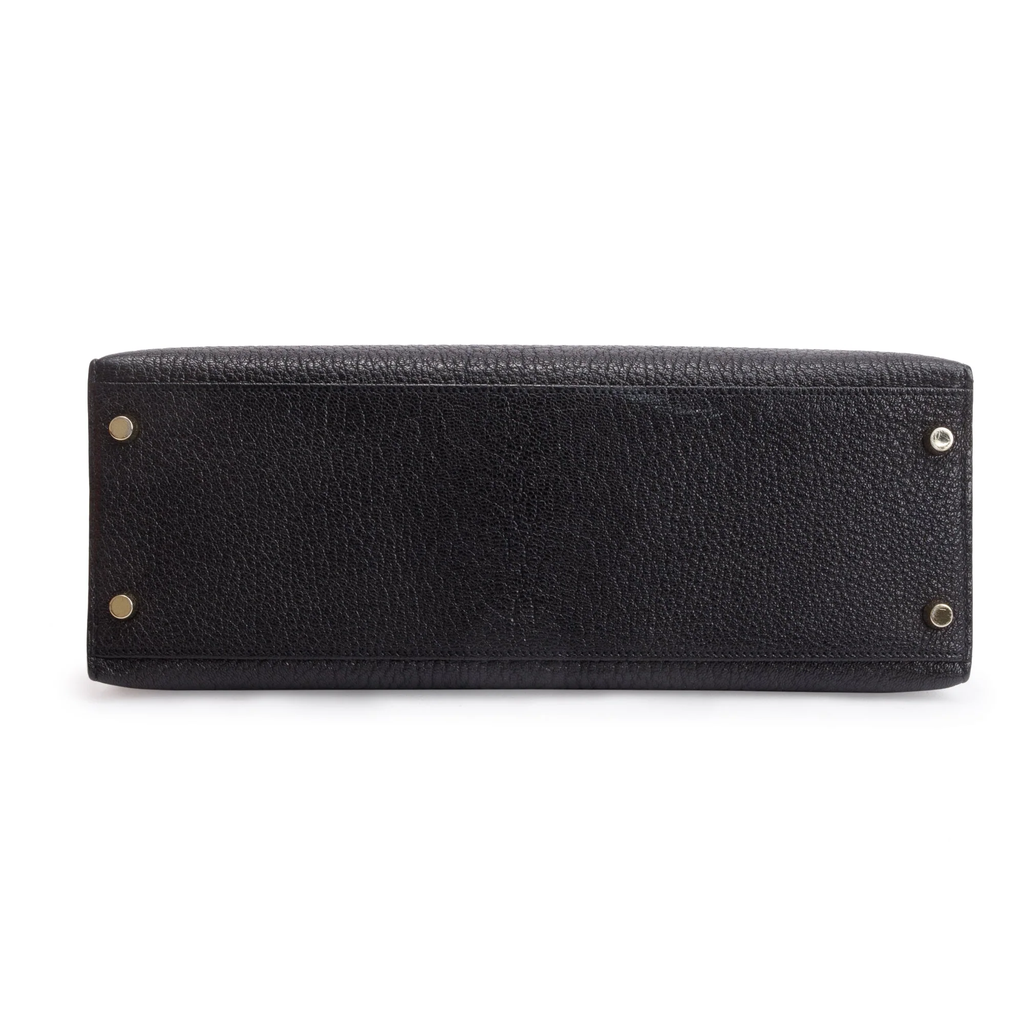 Hermes Noir Goatskin Kelly Sellier II 32 w/ Strap - Image 6