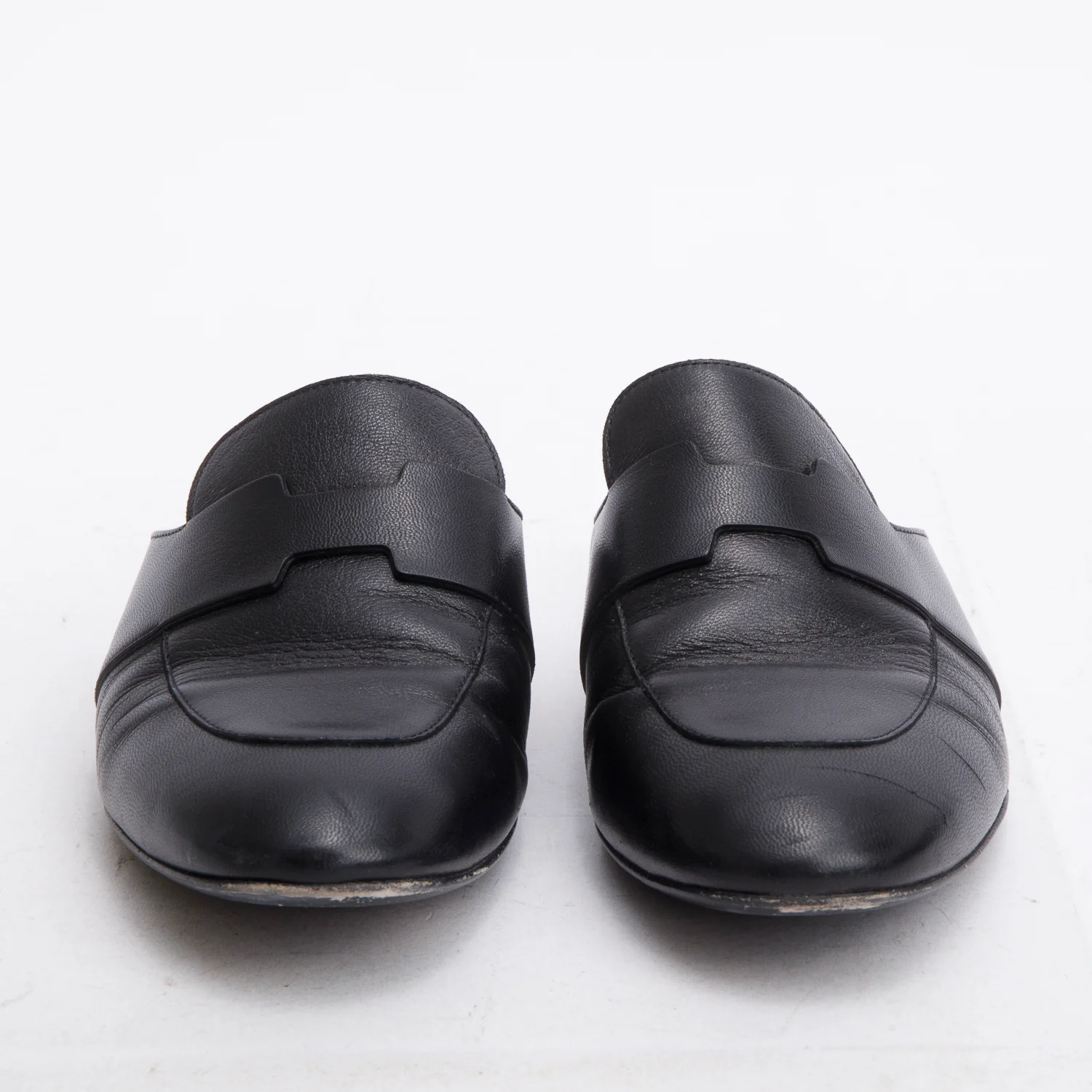 Hermes Noir Supple Goatskin Leather Catena Mules, Size 38.5 w/ Box - Image 4