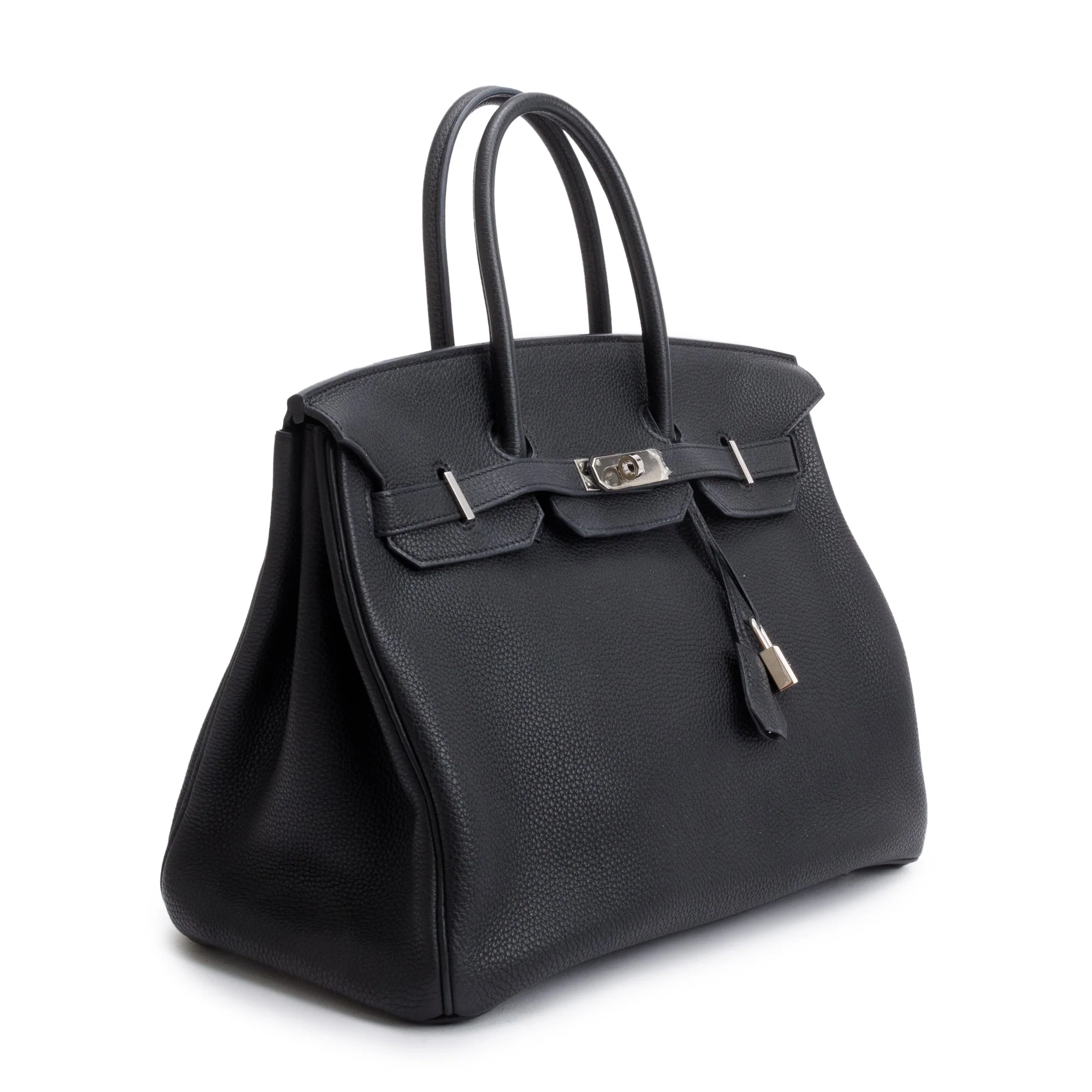 Hermes Noir Taurillon Clemence Birkin 35 w/ Box - Image 3