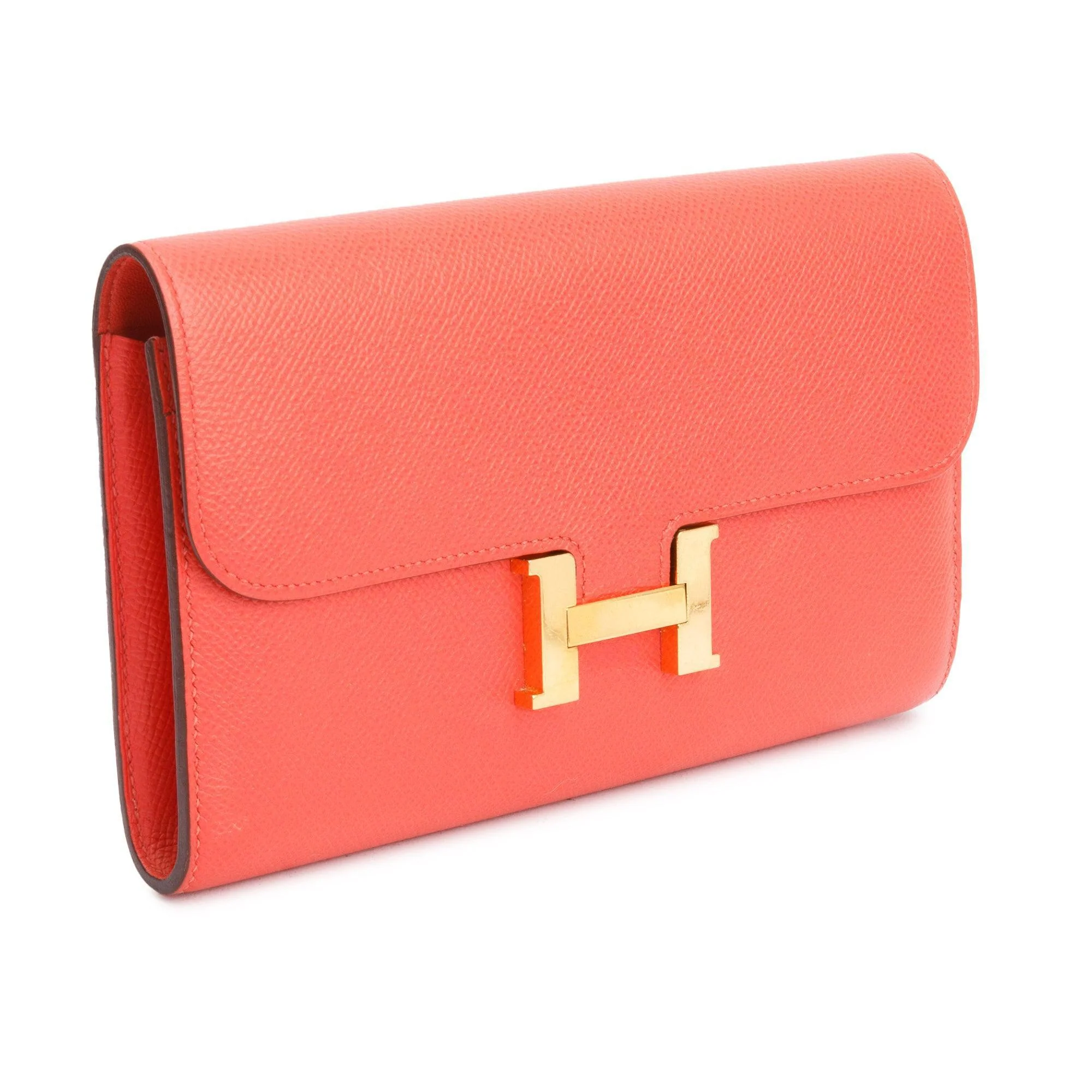 Hermes Orange Epsom Leather Constance Long Wallet - Image 2